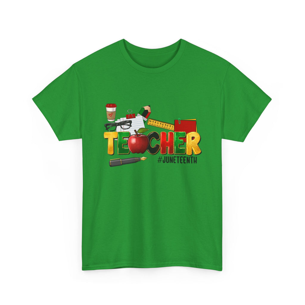 Teacher Juneteenth T-Shirt — Colorful Classroom Apple Design