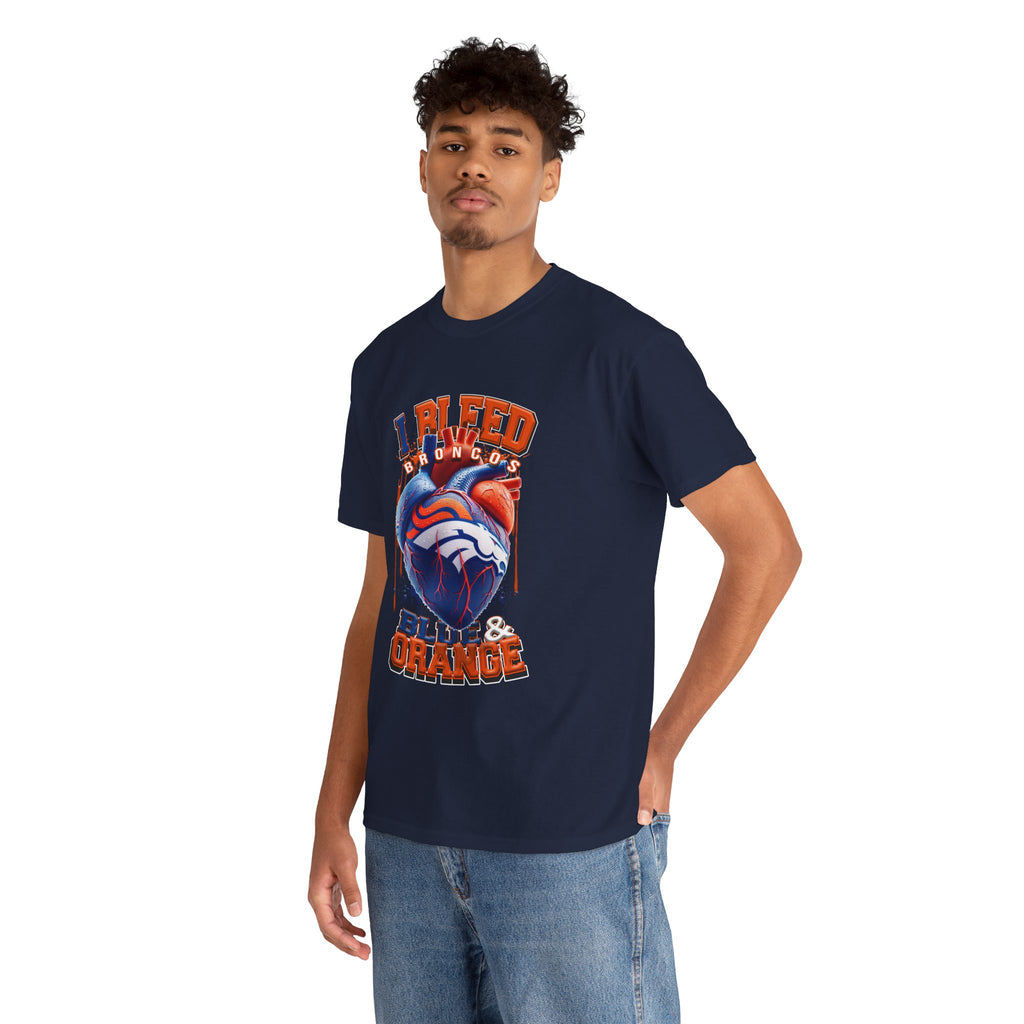 Broncos I Bleed Blue & Orange Graphic T-Shirt