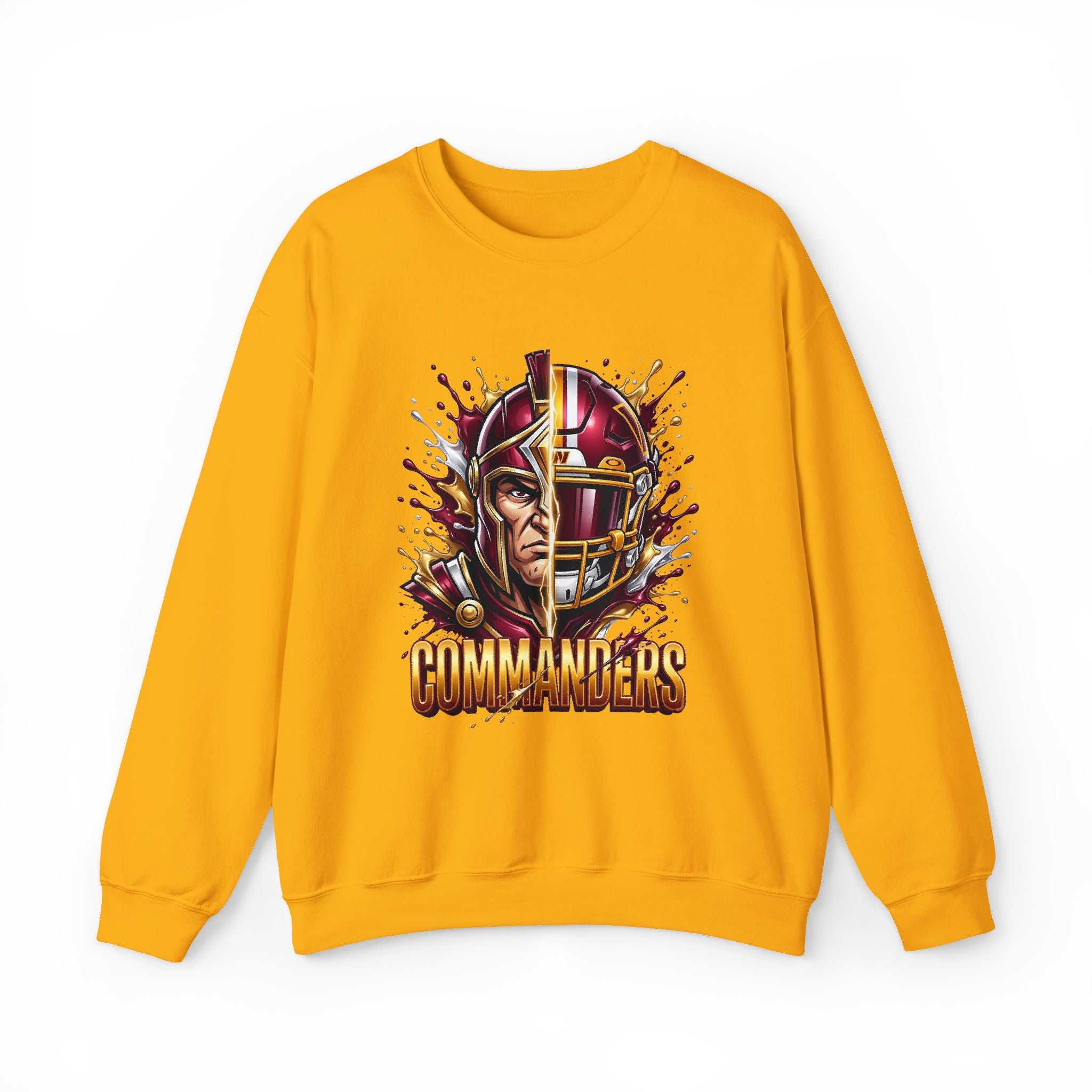 Commanders Football Crewneck Sweatshirt — Vintage Helmet Graphic