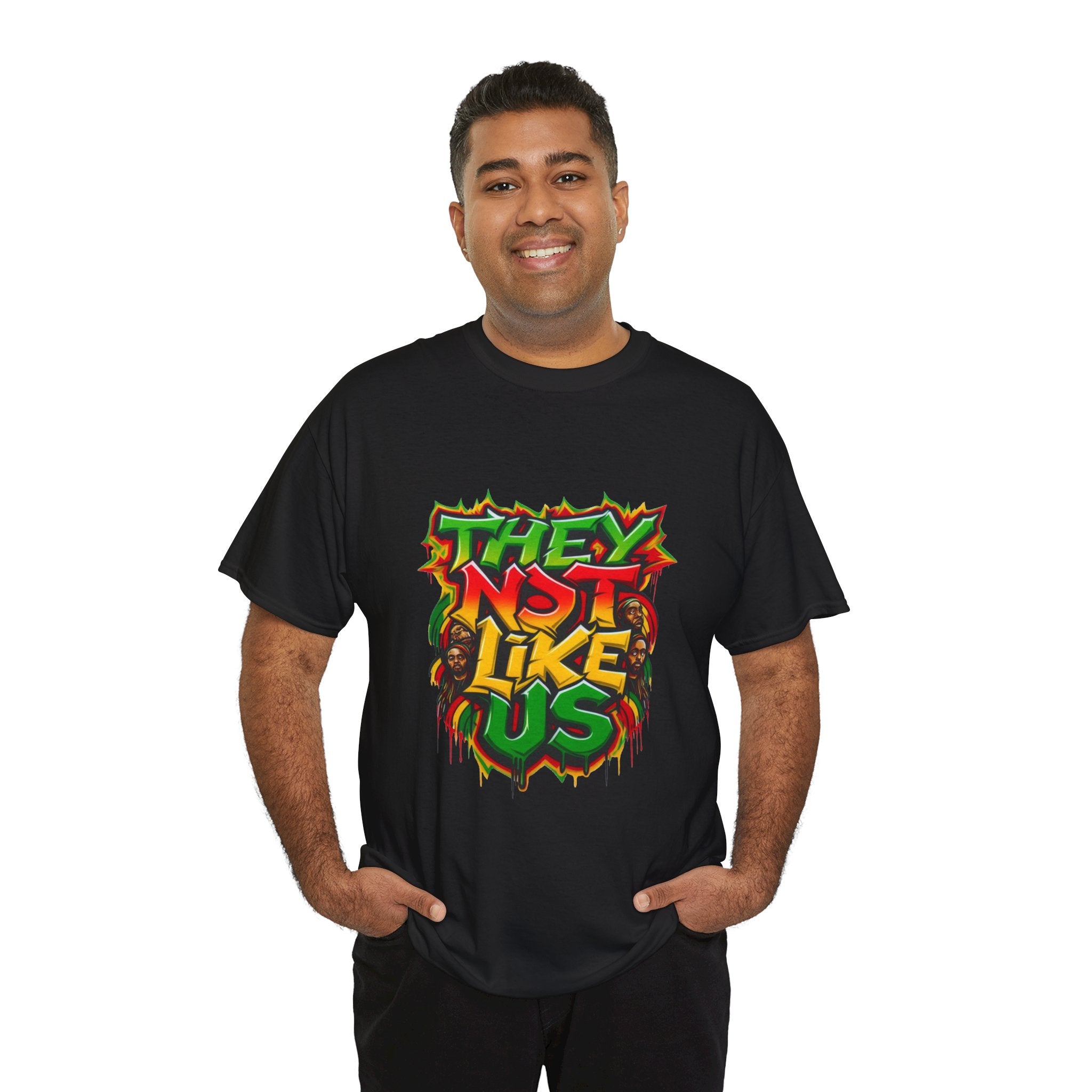 They Not Like Us Tee — Rasta Graffiti Streetwear T-Shirt