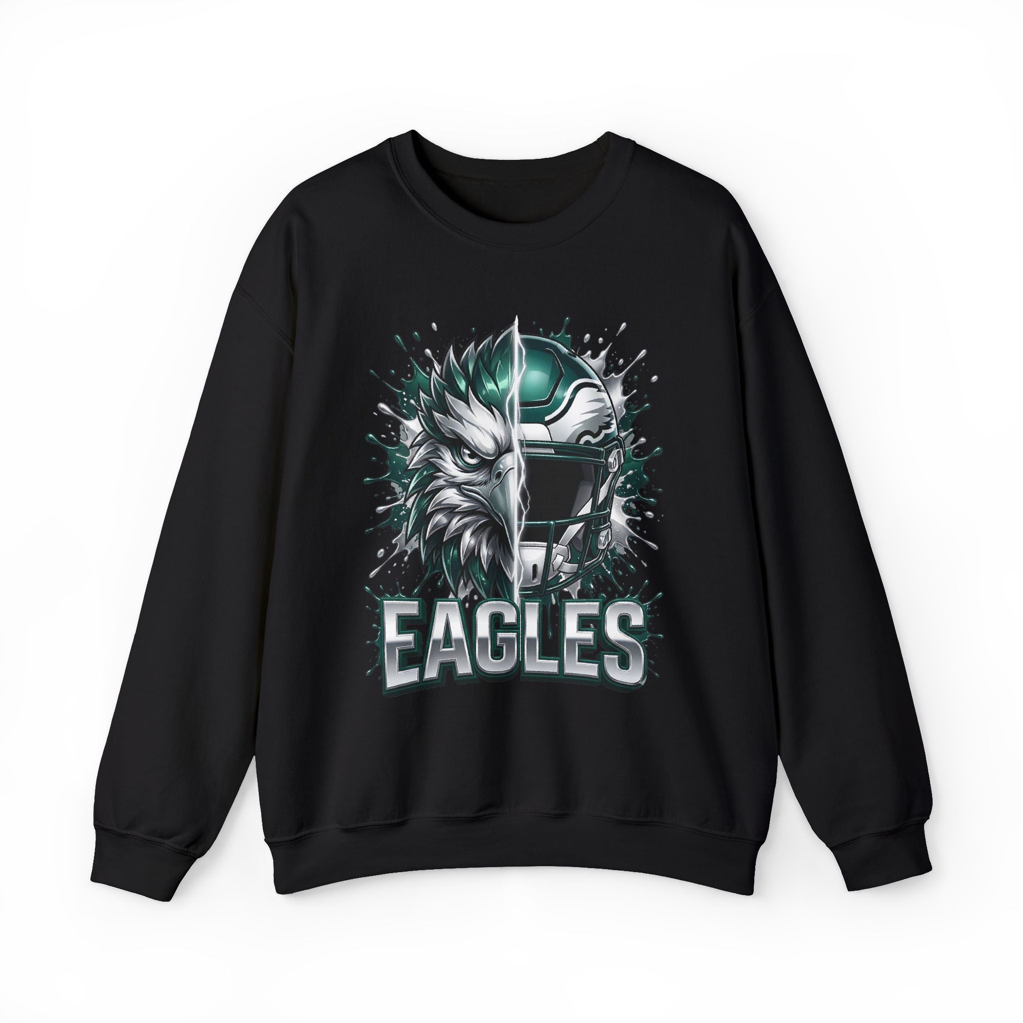 Eagles Football Crewneck Sweatshirt — Eagle & Helmet Graphic