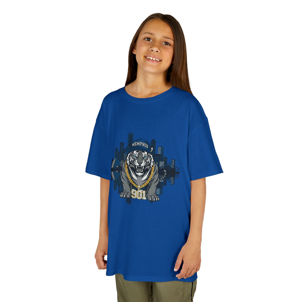 Kids Tiger Mascot T-Shirt — '901 City Skyline Design