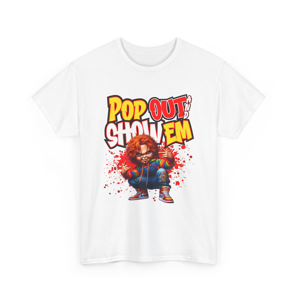 Pop Out & Show ’Em T-Shirt — Creepy Doll Graphic Tee