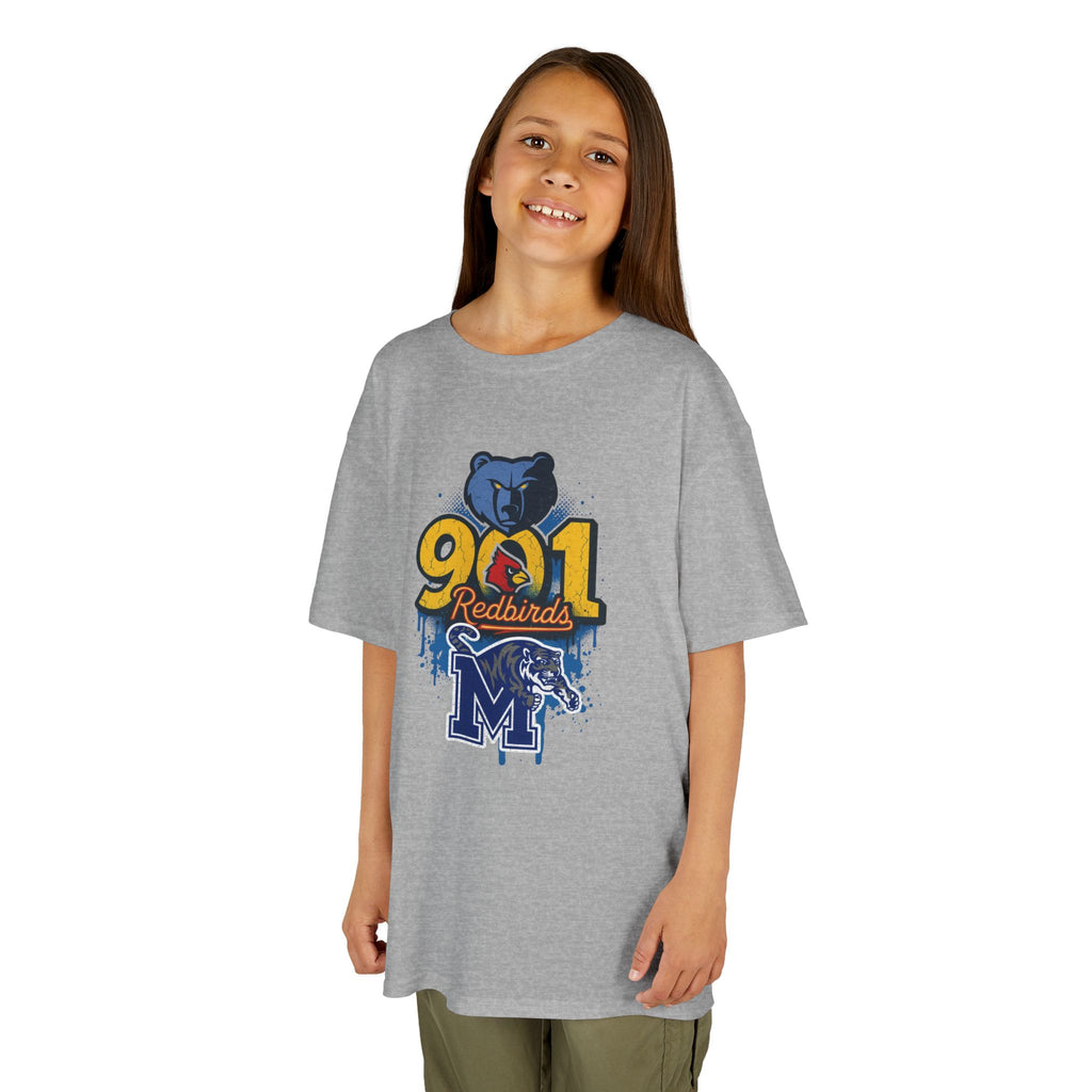 Kids Tee — 901 Redbirds Memphis Grizzlies Bear Logo Youth Shirt