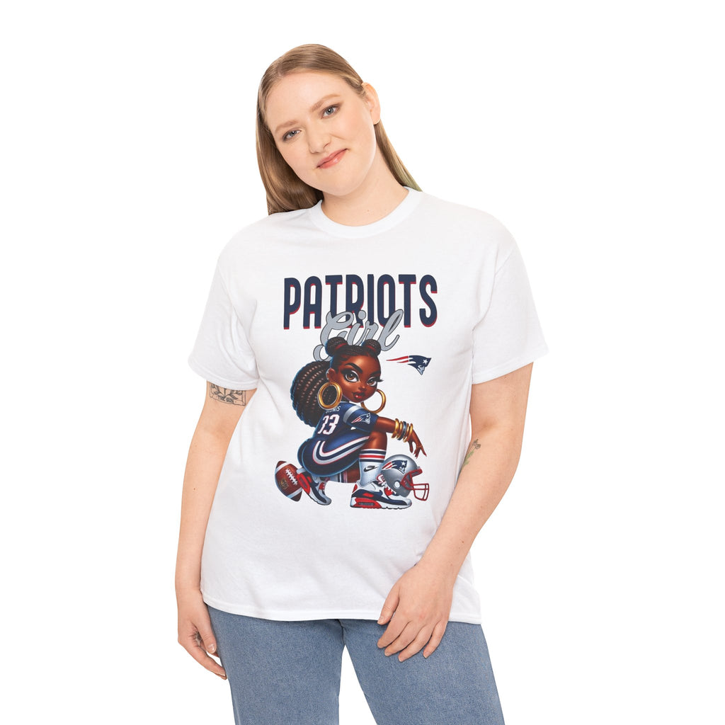 Patriots Girl Football Tee — Retro NFL Fan Shirt