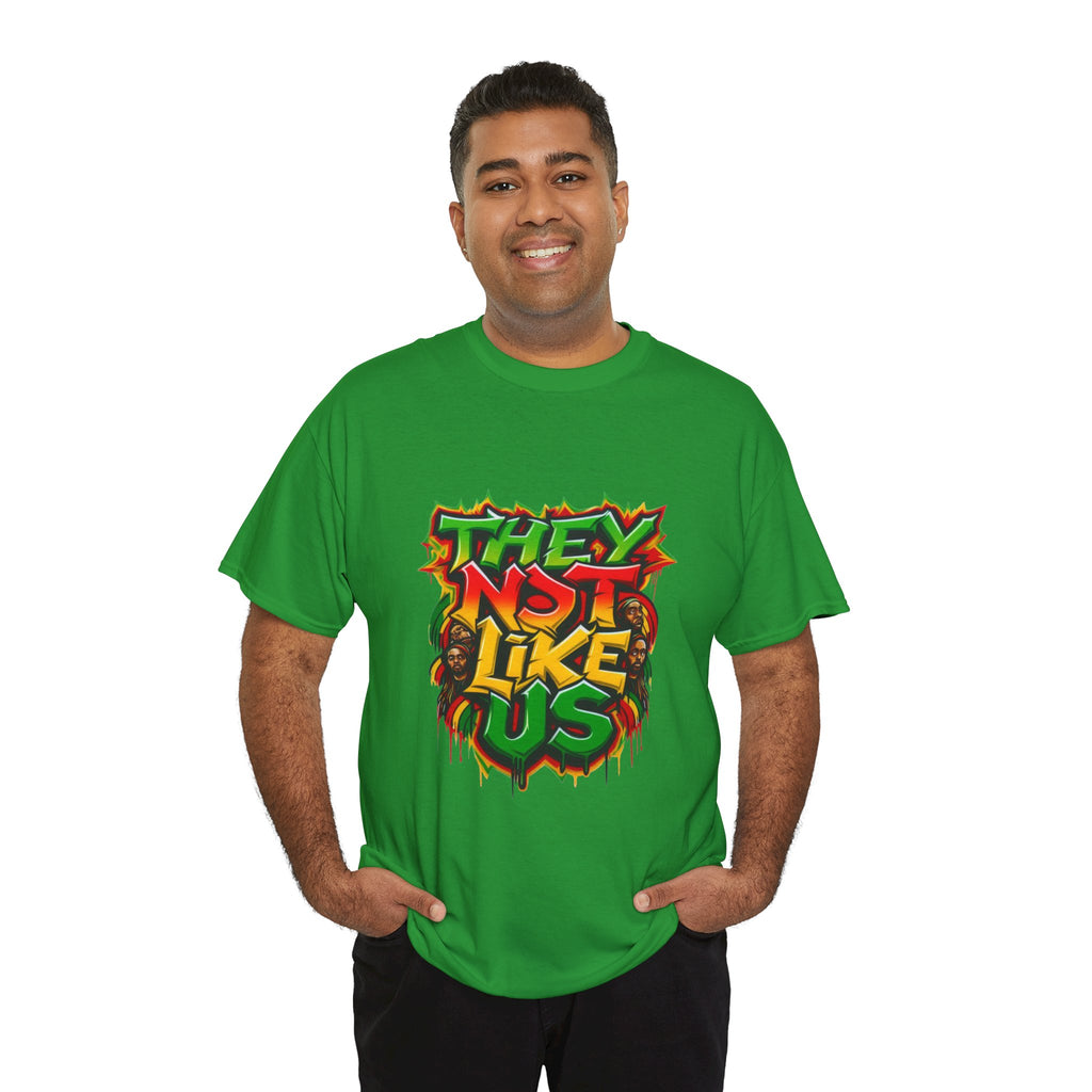 They Not Like Us Tee — Rasta Graffiti Streetwear T-Shirt