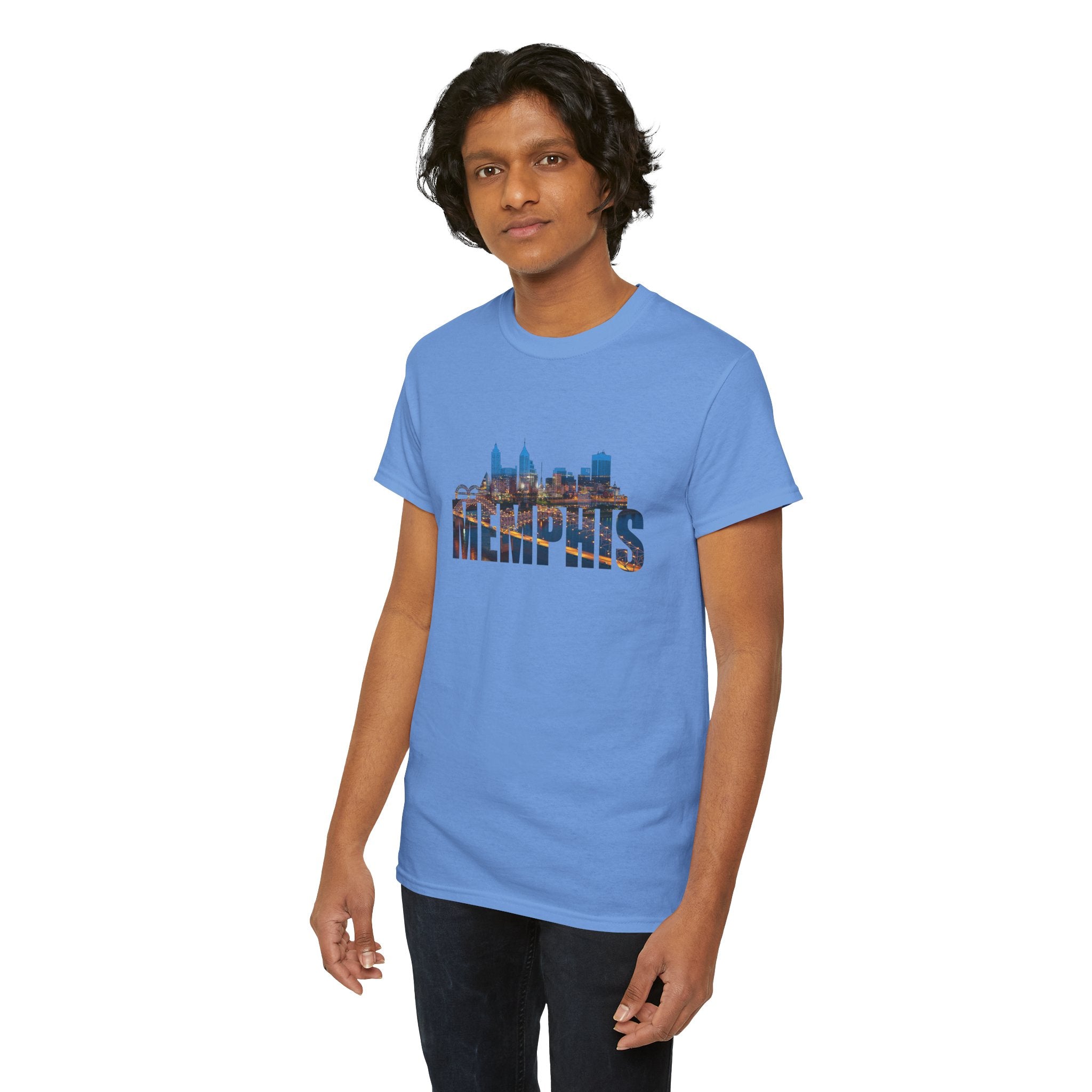 Memphis Skyline T-Shirt — Cityscape Graphic Tee with 'MEMPHIS' Text