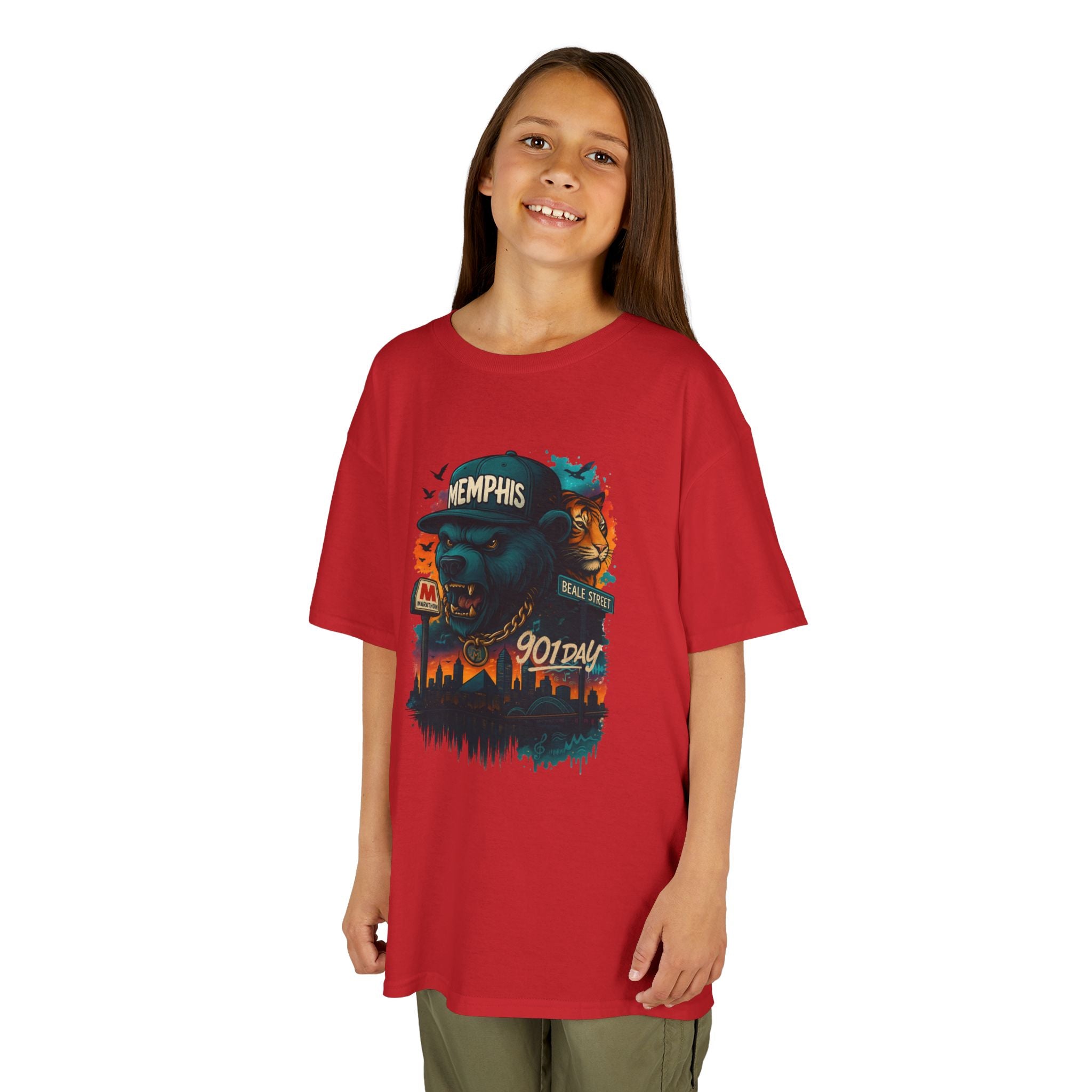 Kids Tee — Memphis Guitar Skyline Graphic ("Memphis 901")