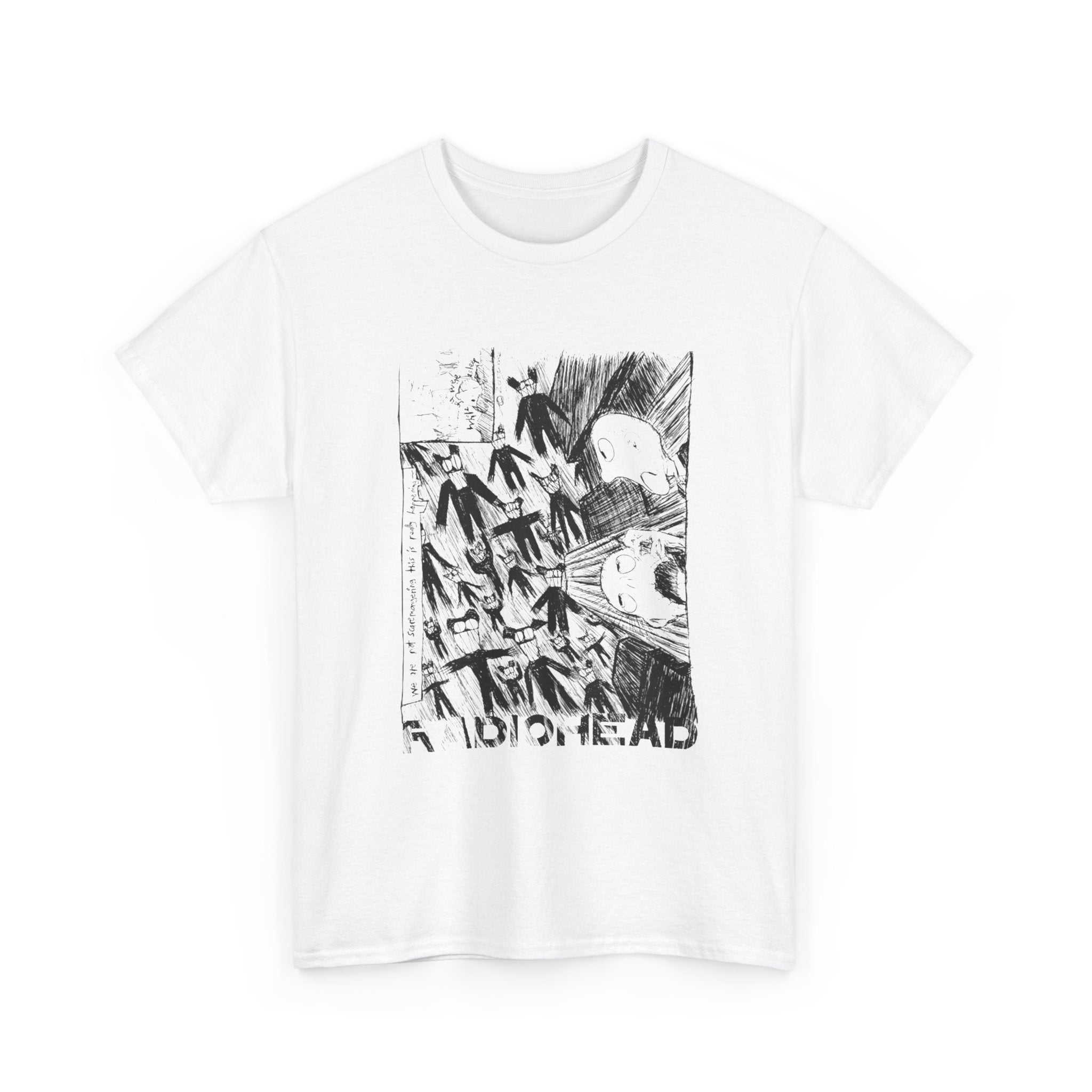 Graphic Tee — Grayscale Manga Crow Design ("IDOL DEAD")