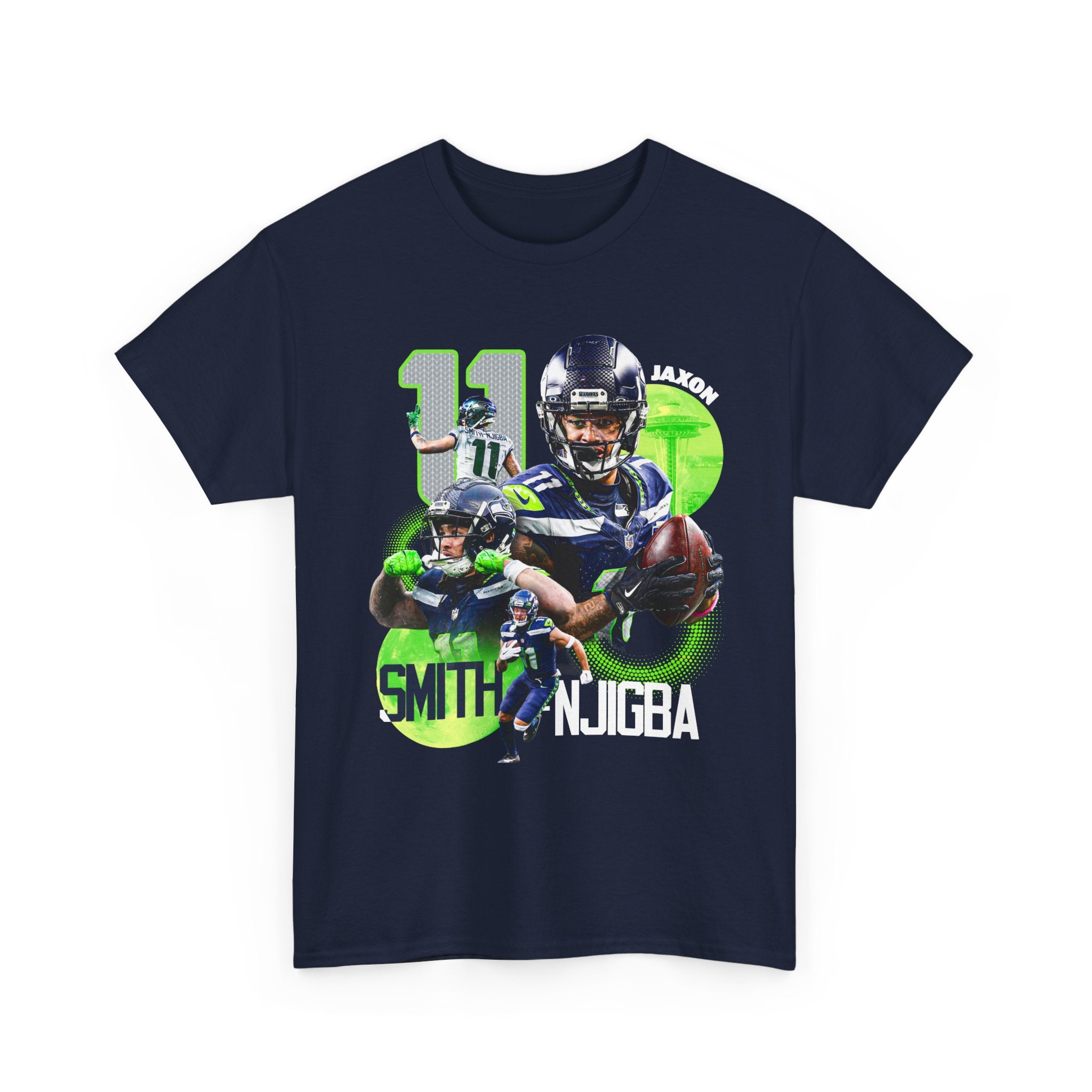 Seattle Seahawks Jaxon Smith-Njigba Collage T‑Shirt – Smith #11 Fan Tee