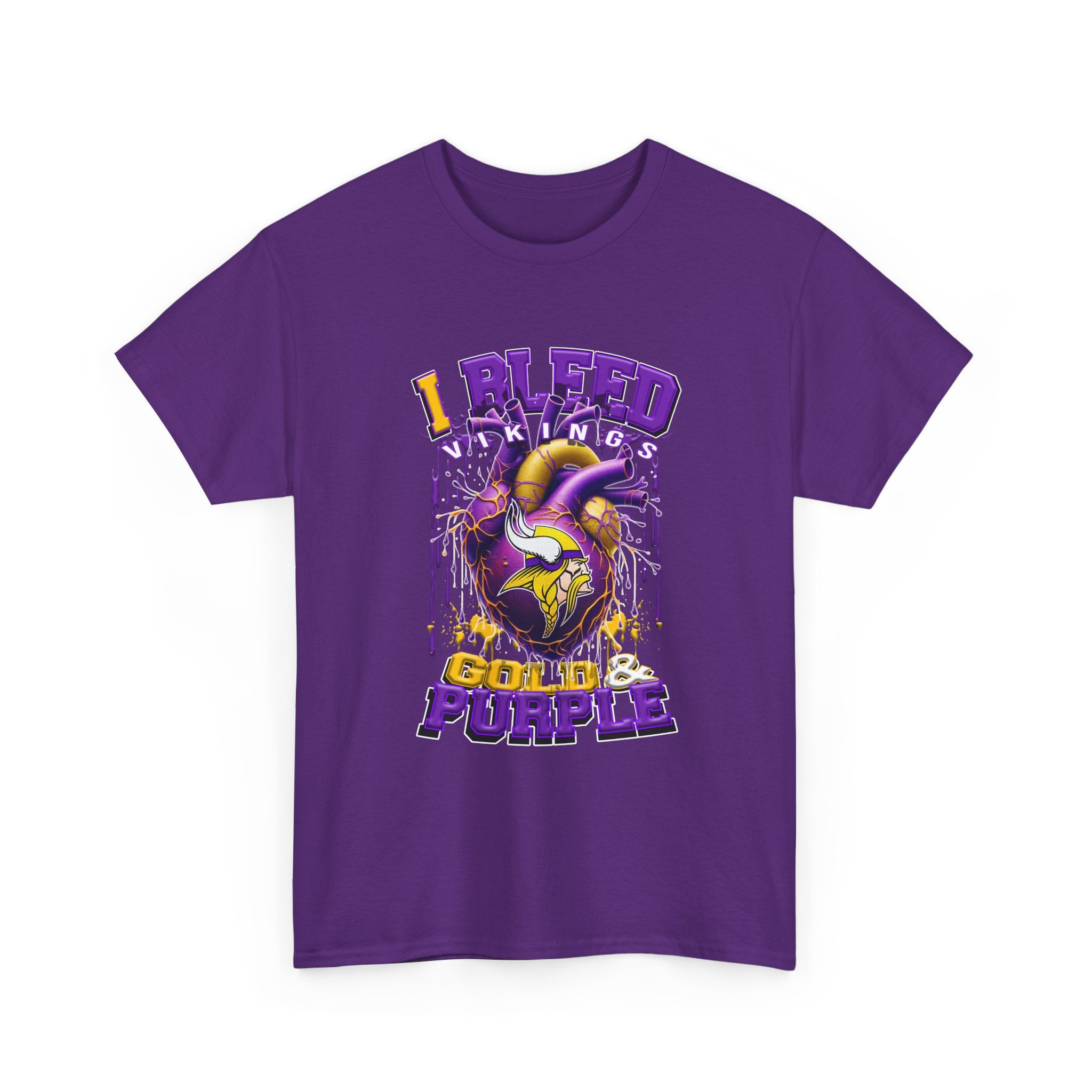 I Bleed Gold & Purple Vikings T-Shirt — Minnesota Football Fan Tee