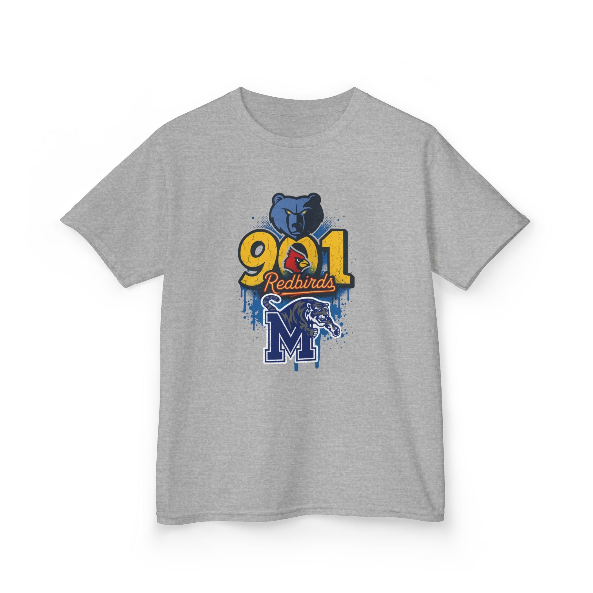Kids Tee — 901 Redbirds Memphis Grizzlies Bear Logo Youth Shirt