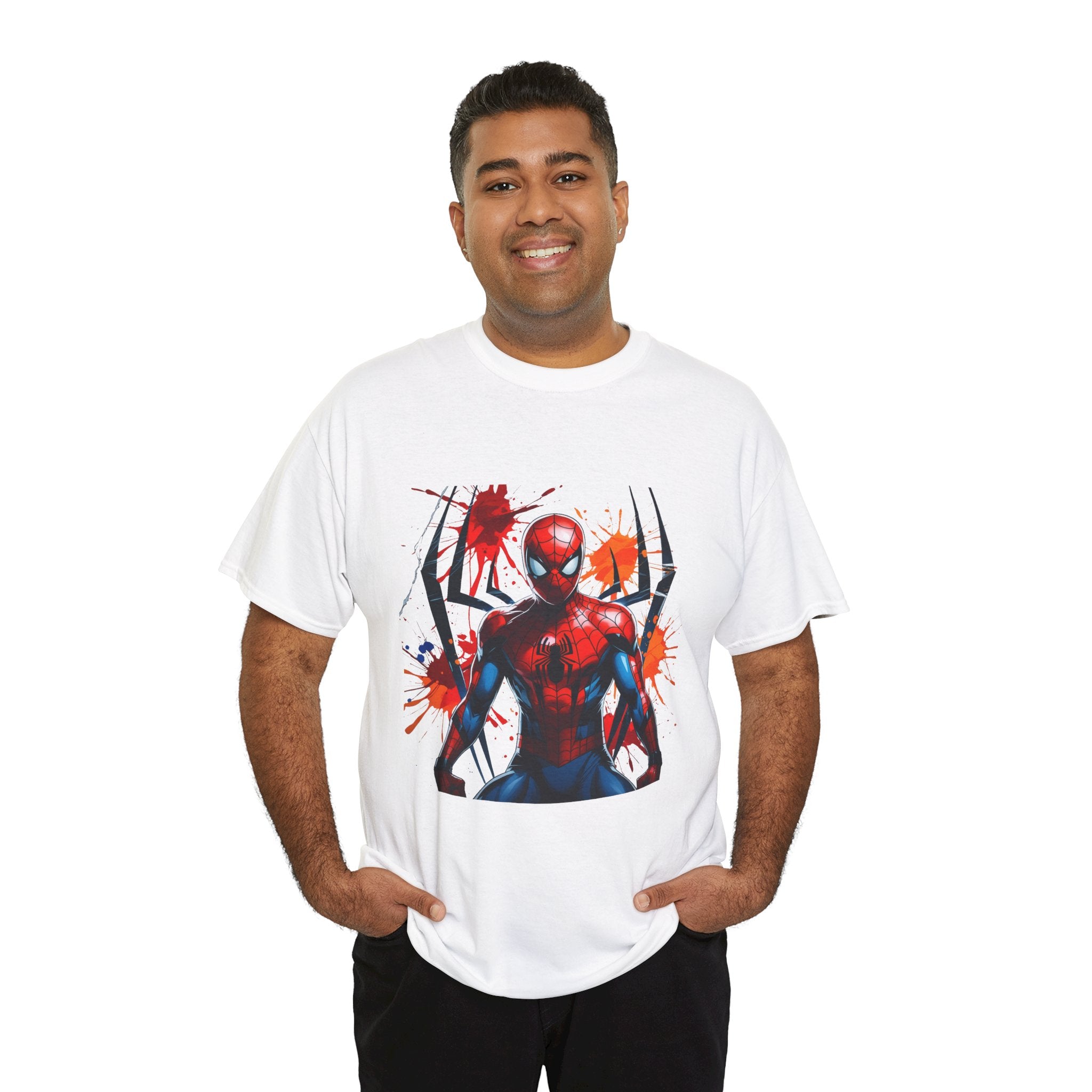 Spider-Man Graphic Superhero Tee - Red & Blue Webbed Design