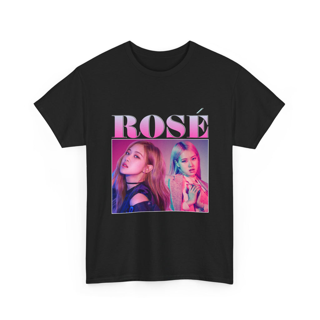 Rosé Photo Graphic Tee — Neon K-Pop Band T-Shirt