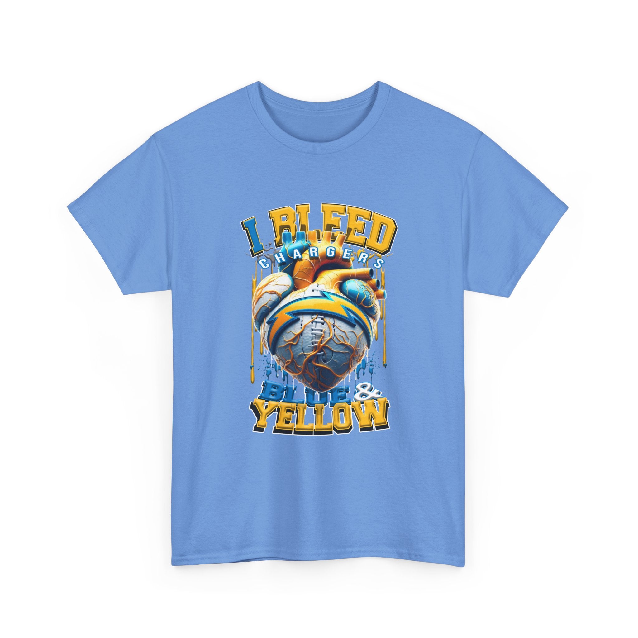 T-Shirt — "I Bleed Bolt & Yellow" Chargers Football Graphic Tee