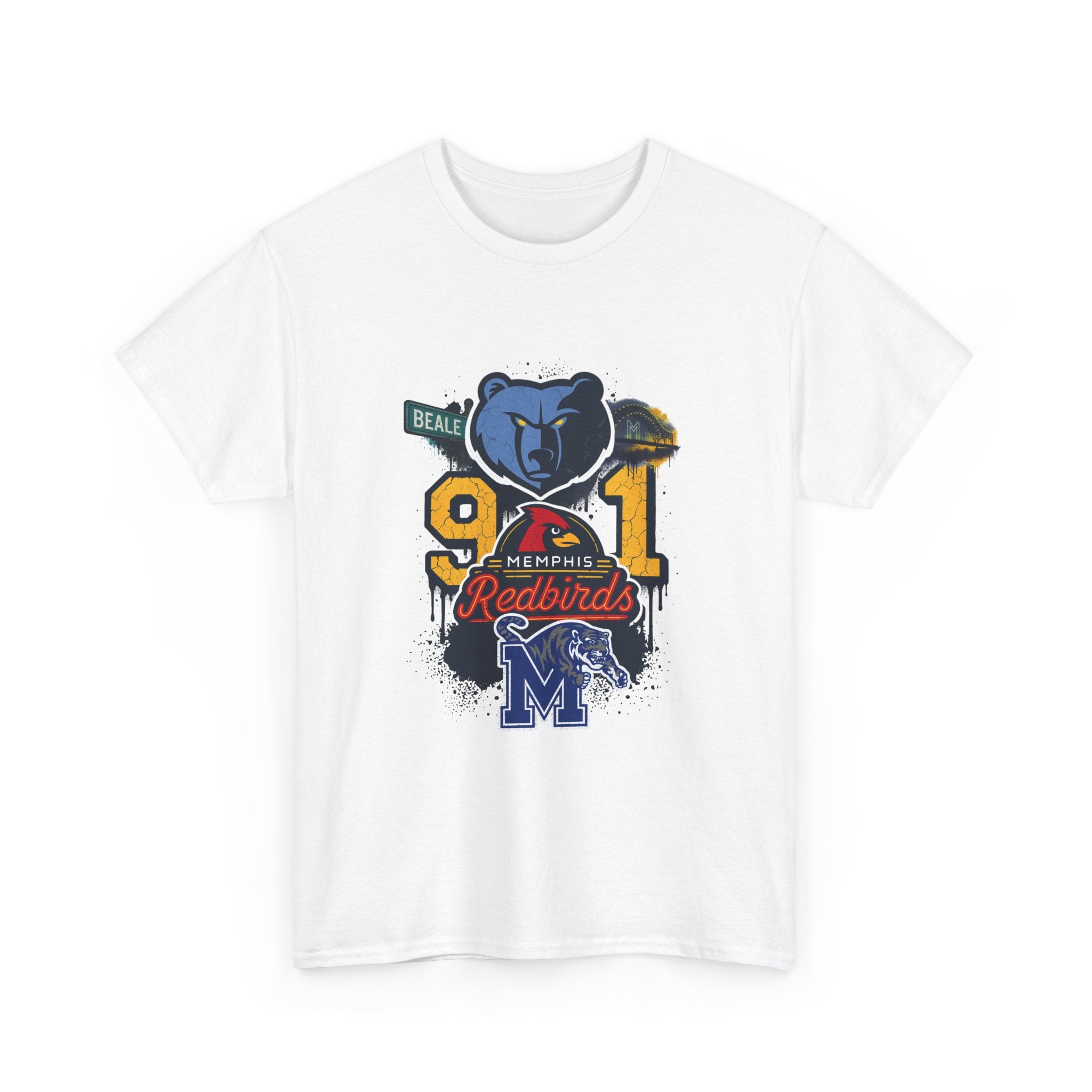 Memphis Sports Collage T-Shirt — 901 Redbirds & Grizzlies Graphic Tee
