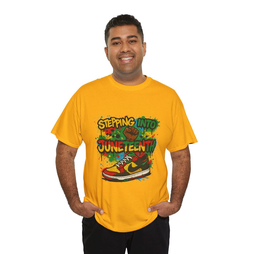 Juneteenth Sneaker Tee — "Stepping Into Juneteenth" Celebration T-Shirt