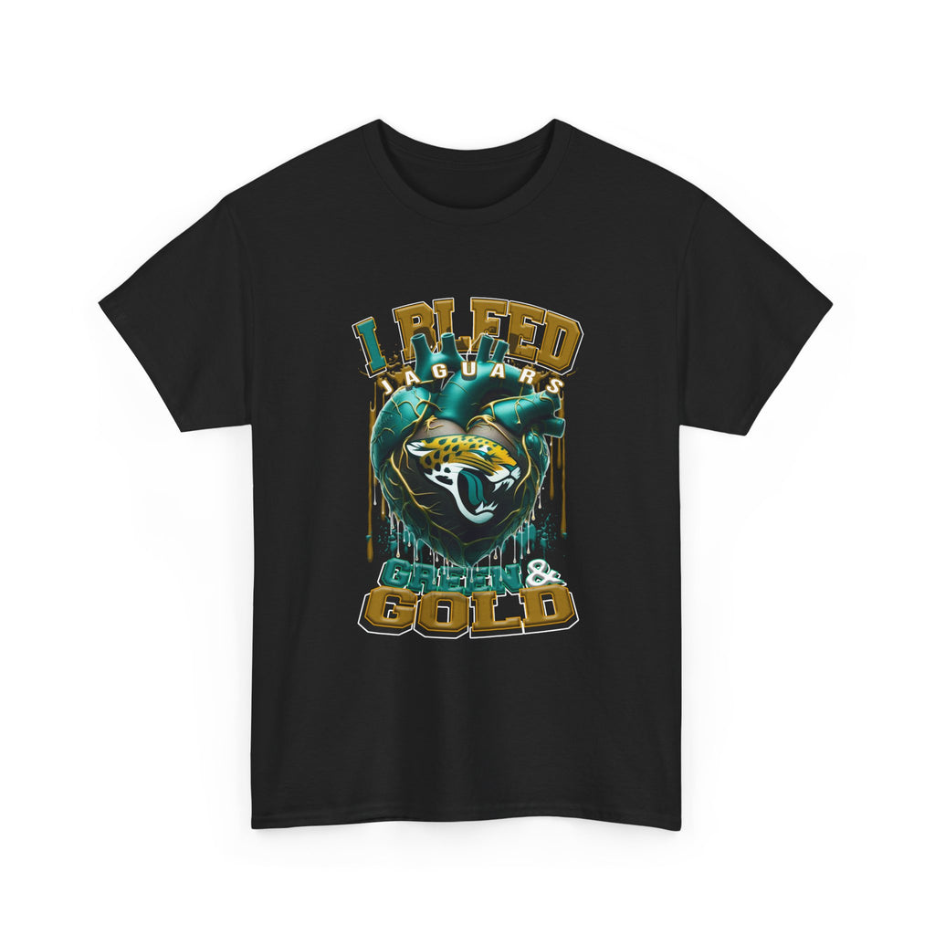 Jaguar Heart 'I Bleed Teal & Gold' T-Shirt