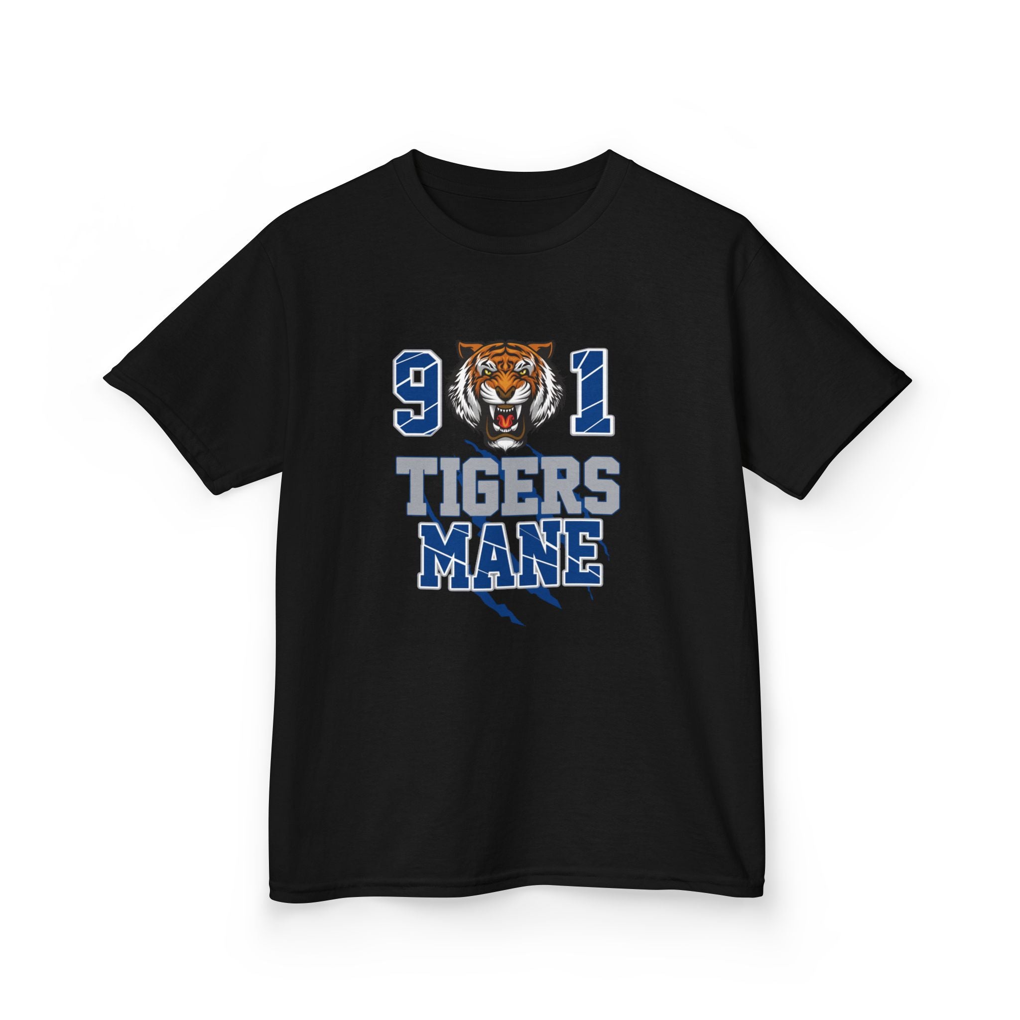 Kids Tee - '901 Tigers Mane' Youth Football Tiger Mascot Shirt
