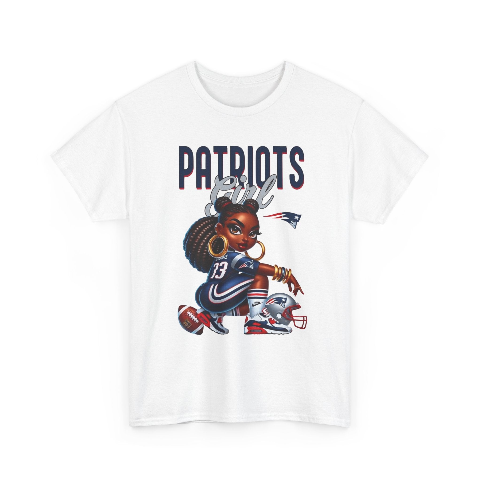 Patriots Girl Football Tee — Retro NFL Fan Shirt