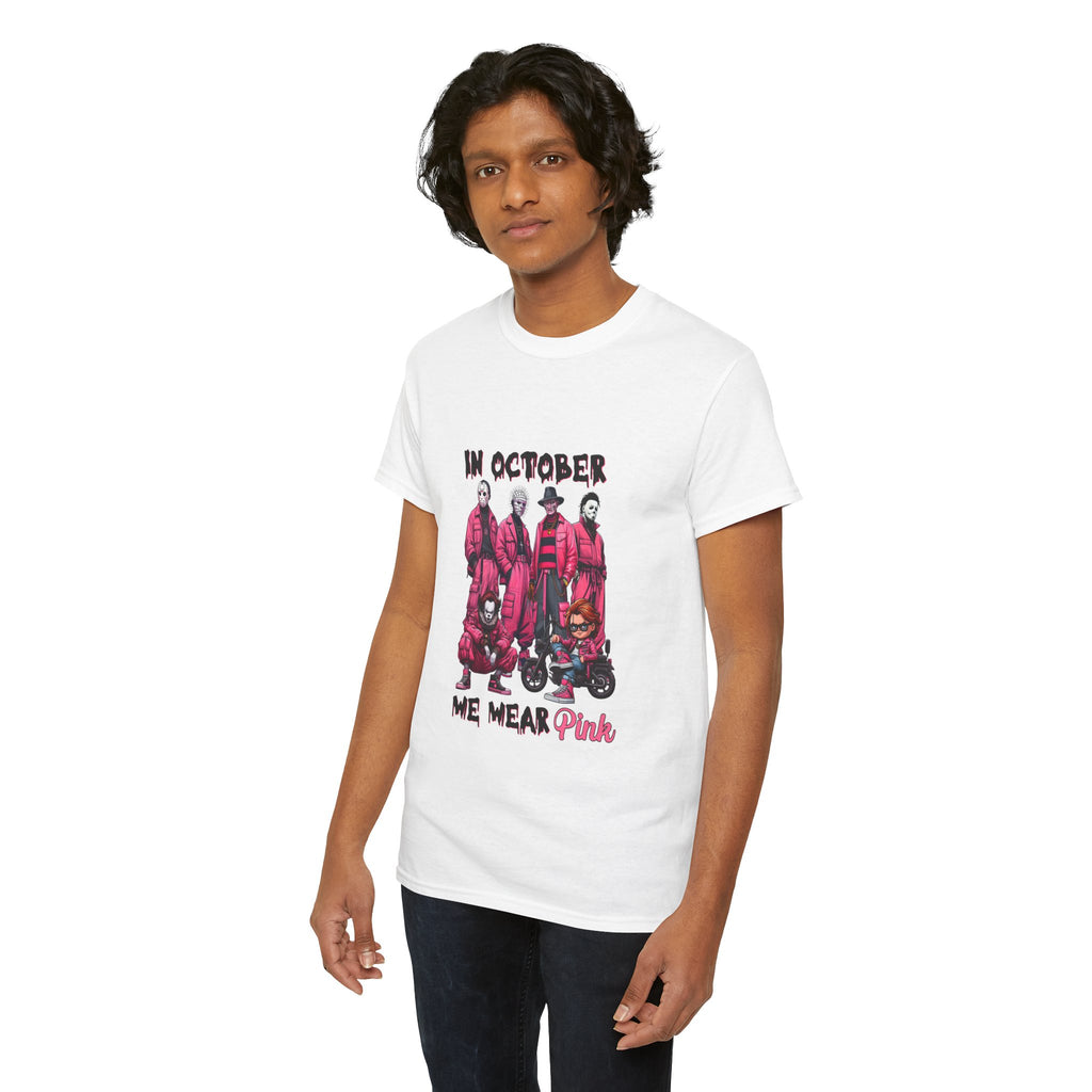 Horror Icons 'In October We Wear Pink' T-Shirt