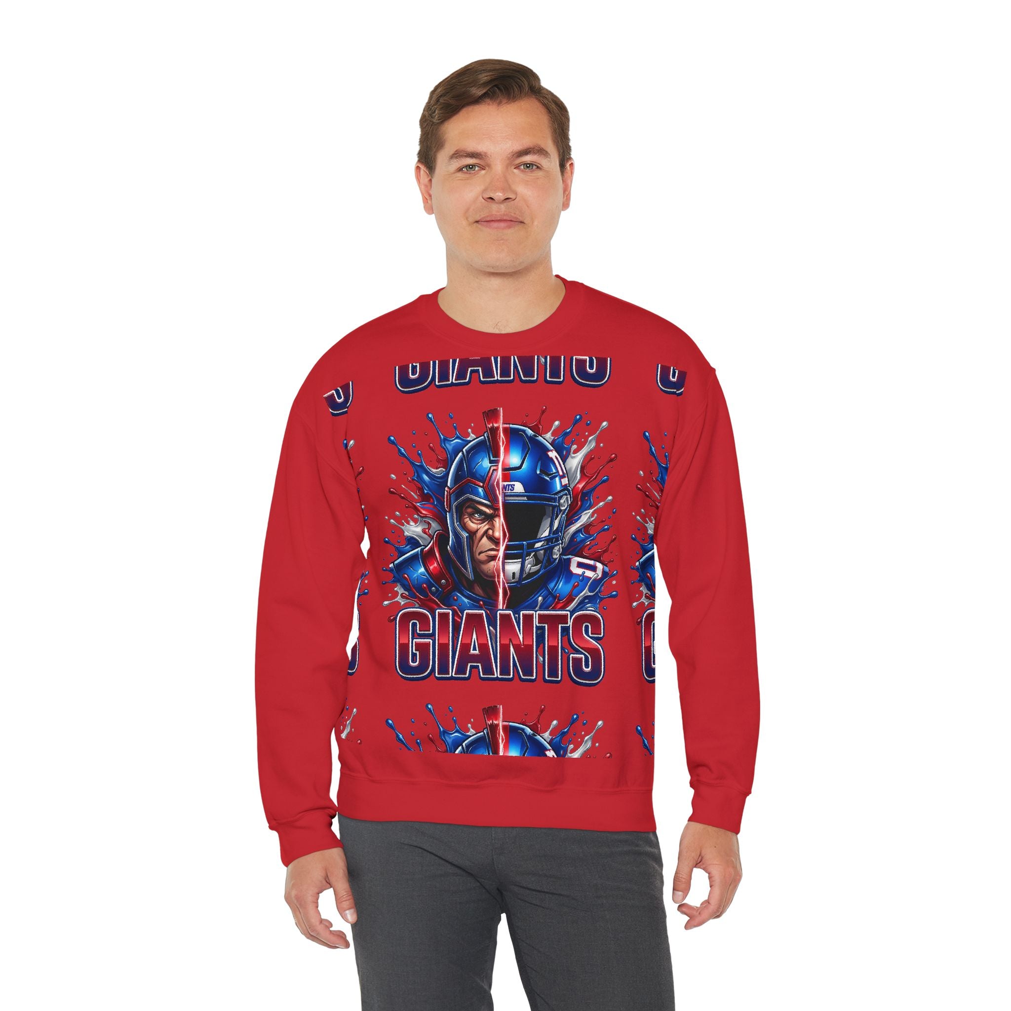 Giants Fierce Helmet Graphic Sweatshirt — Football Fan Pullover