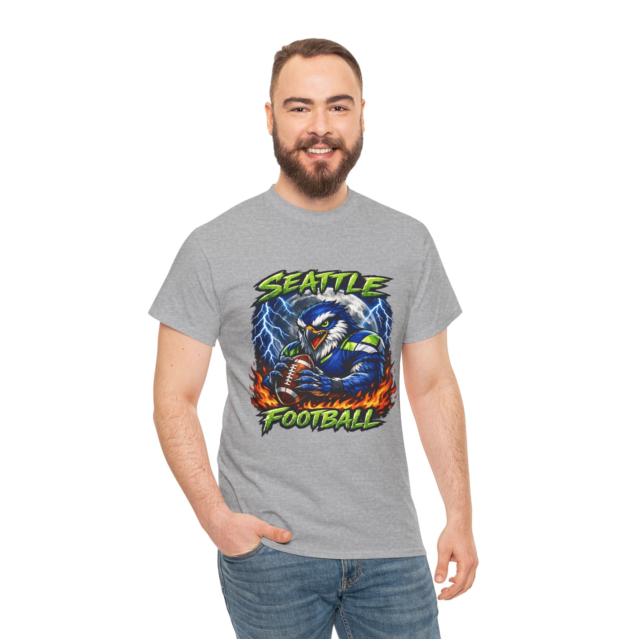 Seattle Seahawks Football T‑Shirt — Fierce Seahawk Mascot Graphic Tee