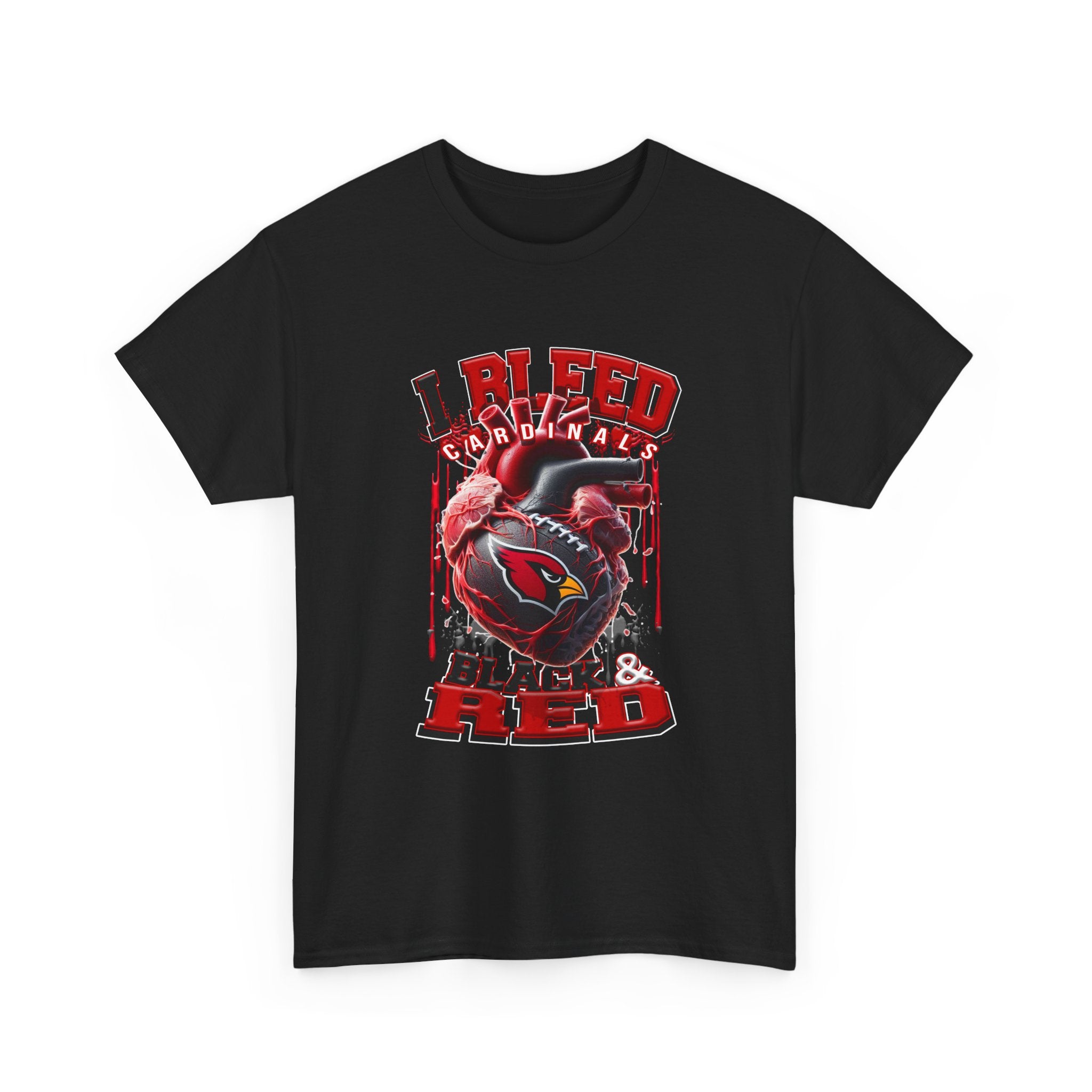 Cardinals I Bleed Black & Red T-Shirt — Football Fan Jersey Tee