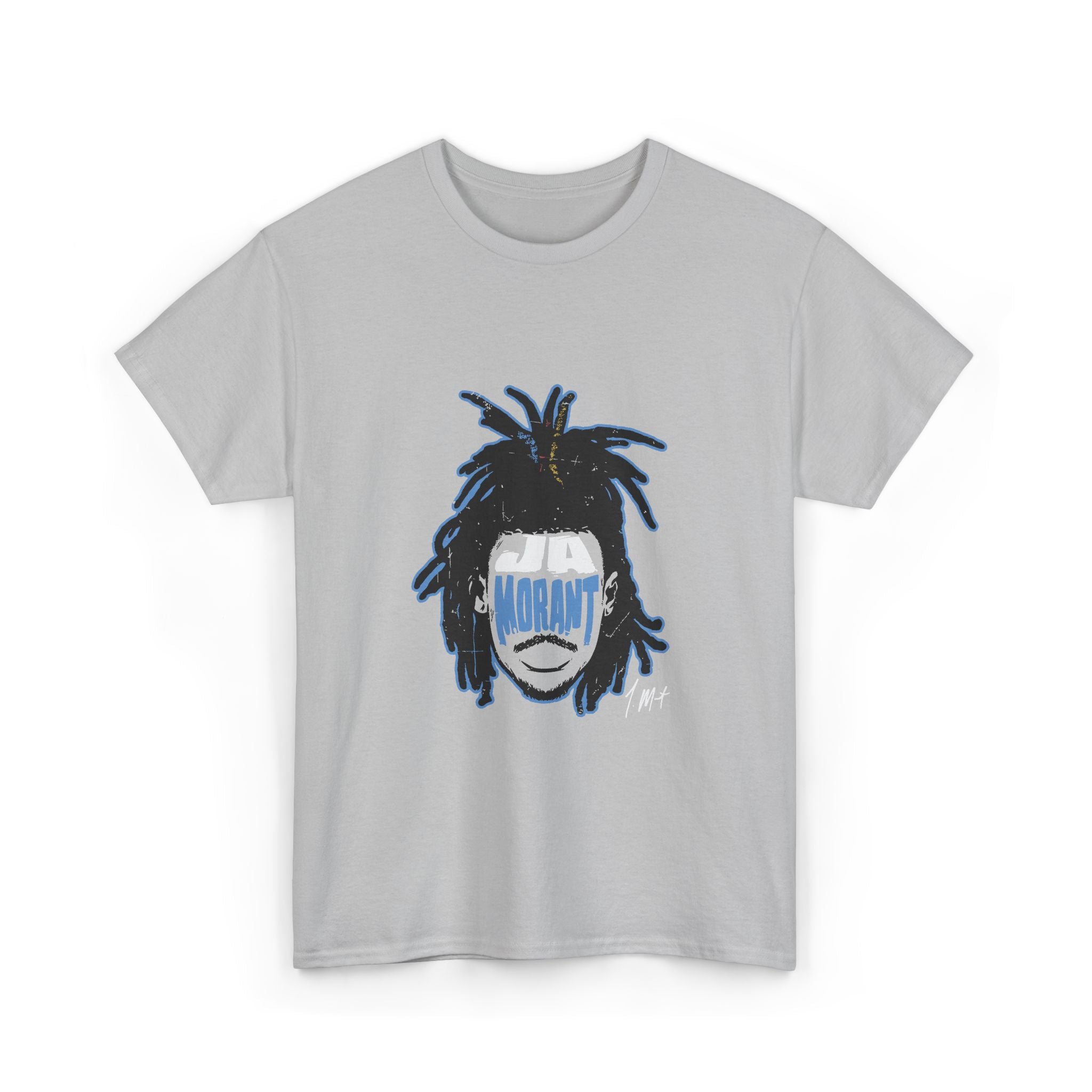Dreadlocked Portrait T‑Shirt — Graphic Streetwear Tee with Blue Visor