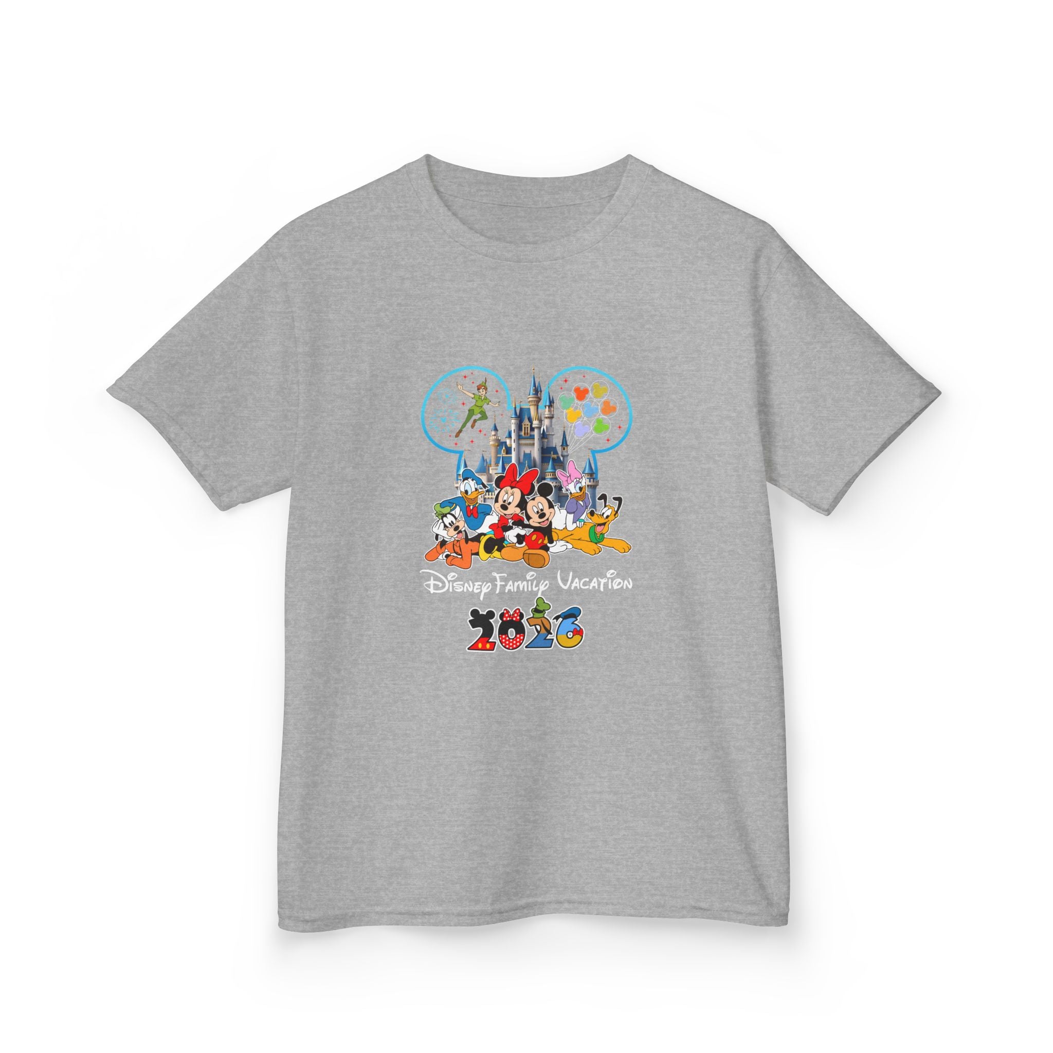 Kids Disney Theme Park Vacation T-Shirt — Castle & Characters Design