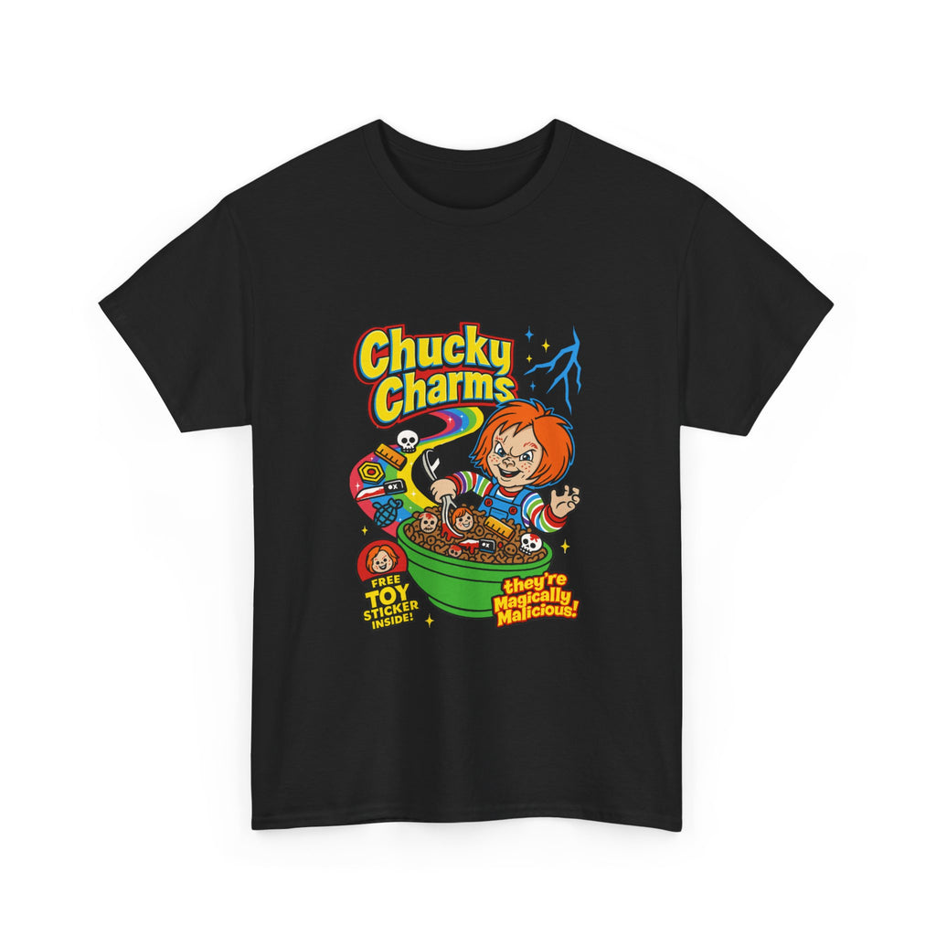 Chucky Charms Horror Tee - Retro Cereal Box Graphic T-Shirt
