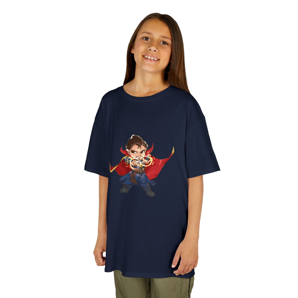 Doctor Strange Graphic Kids Tee — Cute Little Sorcerer with Red Cape Graphic