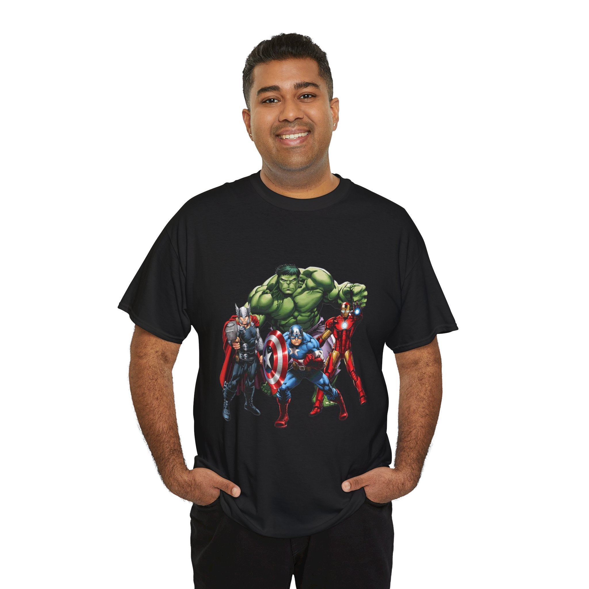 Avengers Team Graphic Tee — Hulk, Thor, Captain America & Iron Man