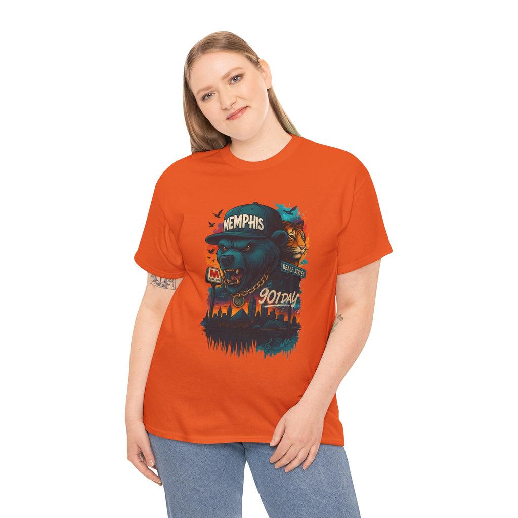 Memphis Bear Skyline T-Shirt — 901 Day City Pride Tee