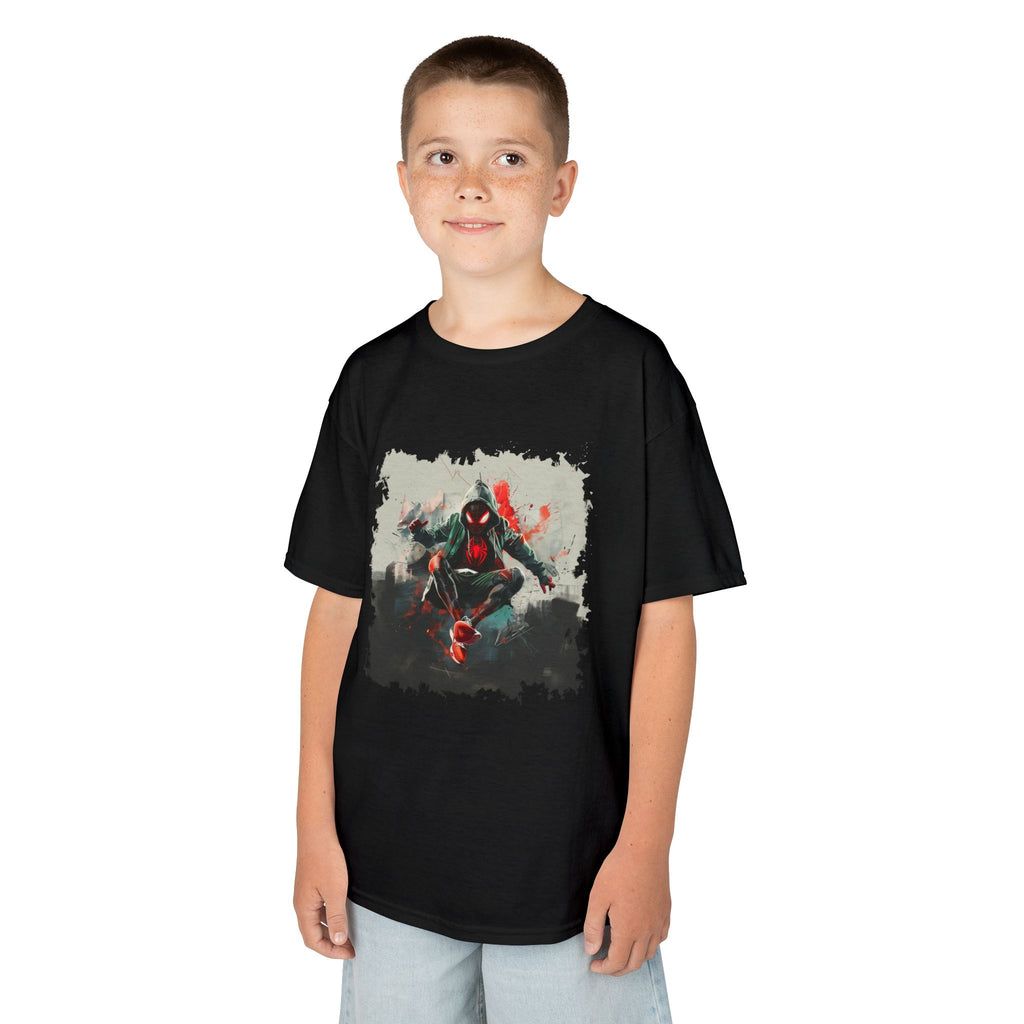 Kids Spider Hero T‑Shirt — Red & Black Action Graphic Tee