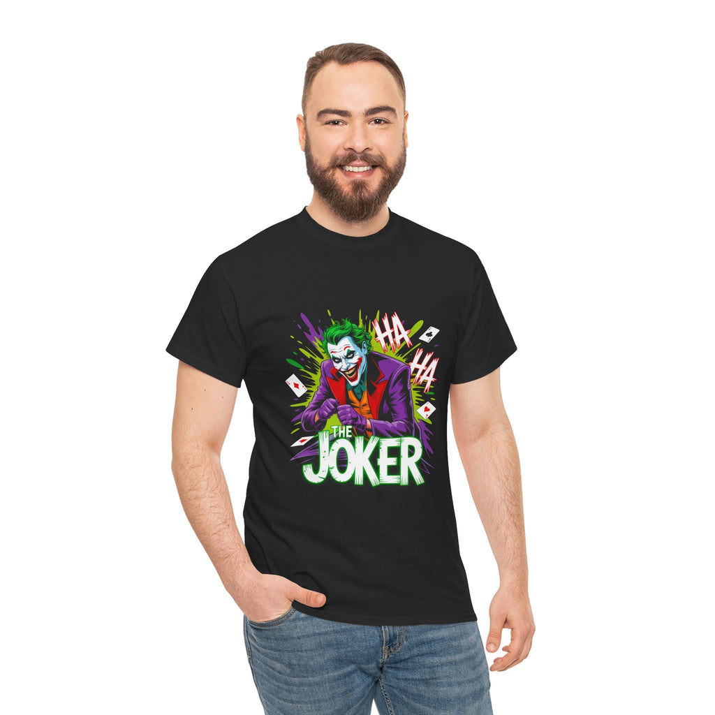 Joker Graphic T-Shirt — Vibrant Comic Horror Tee with "The Joker" Text