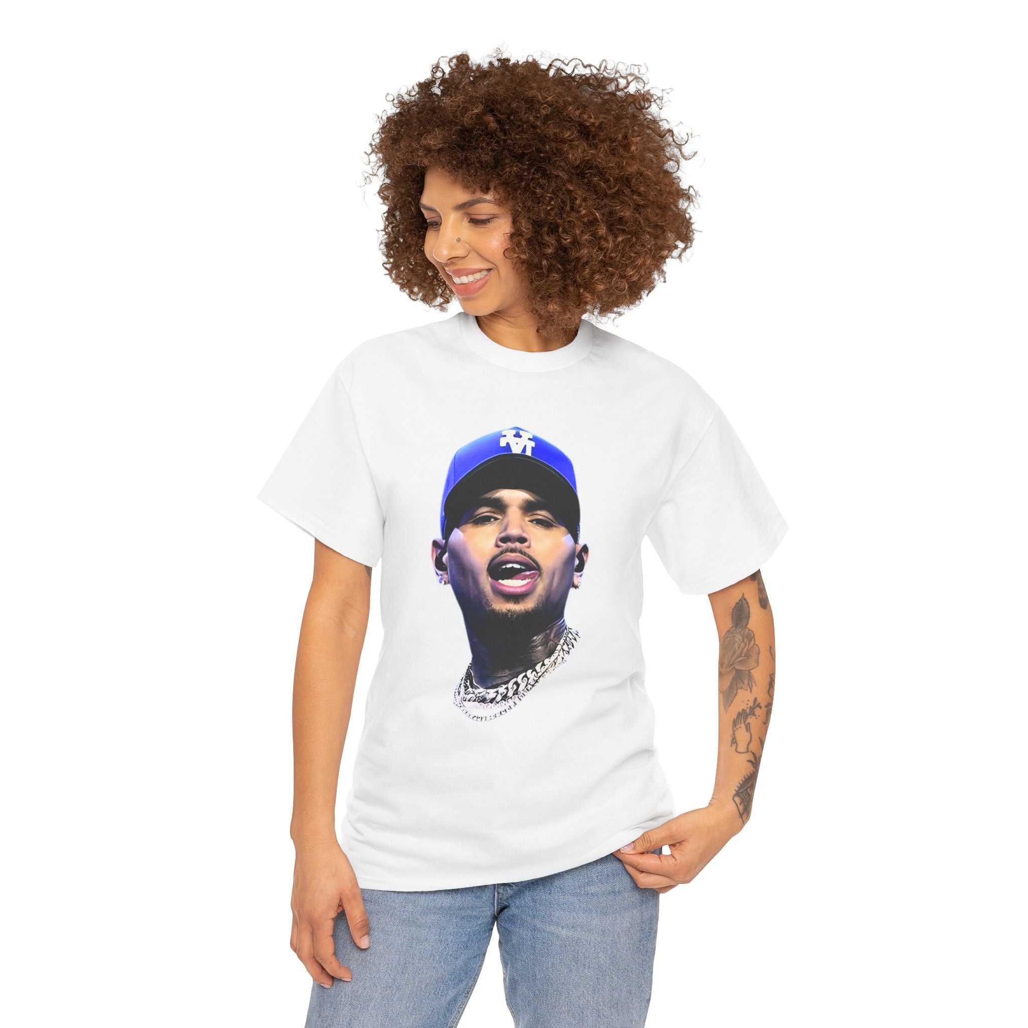 Portrait Graphic Tee — Street Style Rapper Face Print