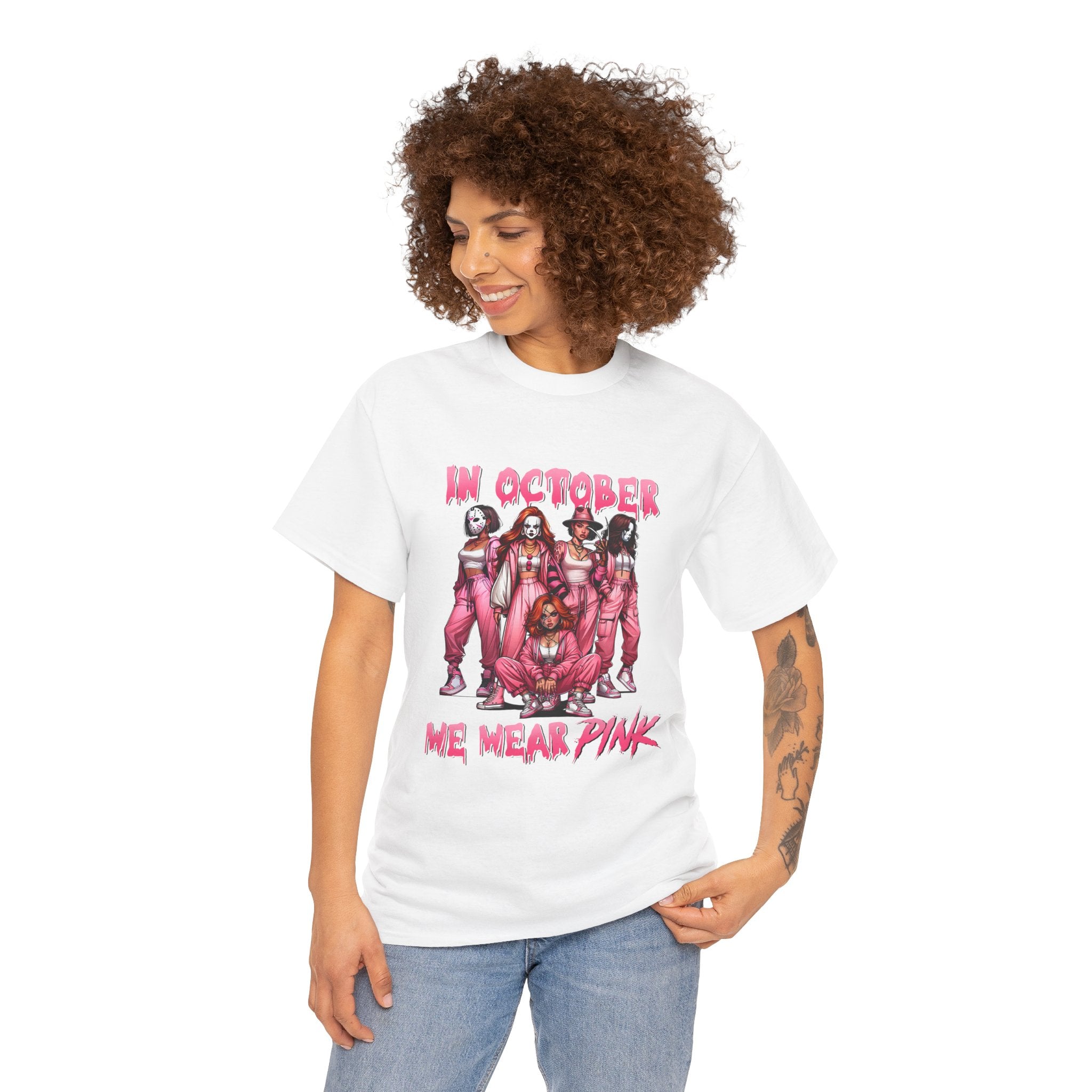 Breast Cancer Awareness T-Shirt — "In October We Wear Pink" Graphic Tee