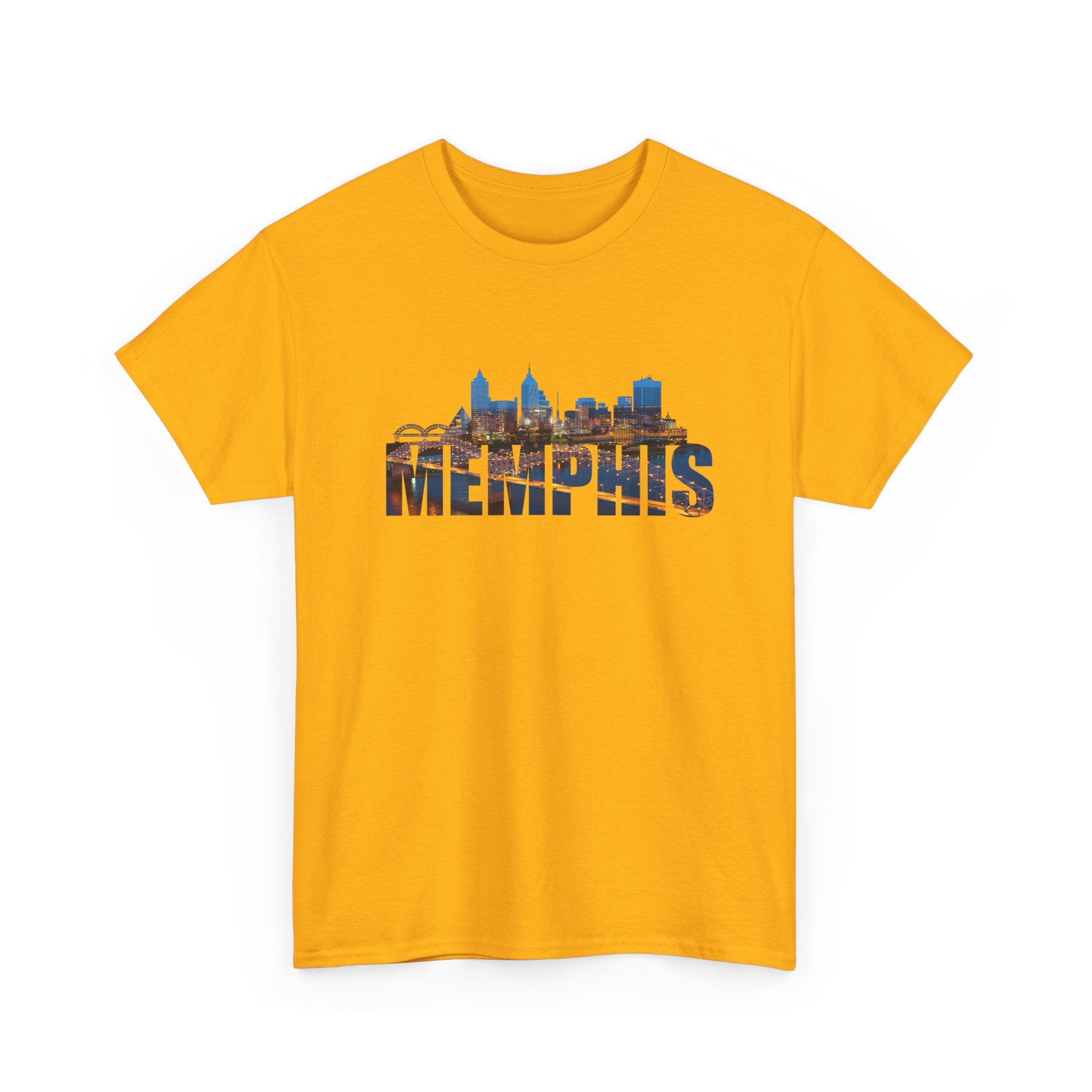 Memphis Skyline T-Shirt — Cityscape Graphic Tee with 'MEMPHIS' Text