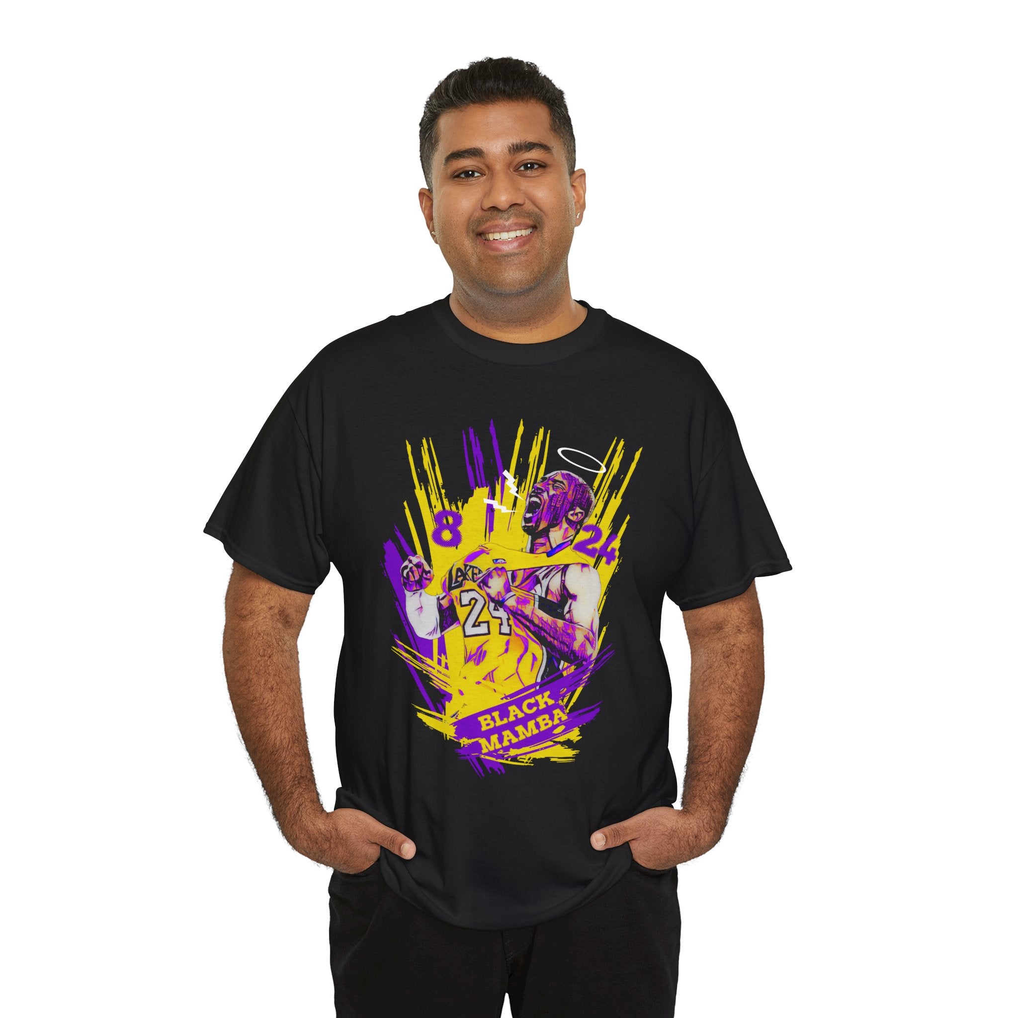 Kobe Bryant Black Mamba Basketball Tribute Tee — Purple & Gold 'Black Mamba' Graphic