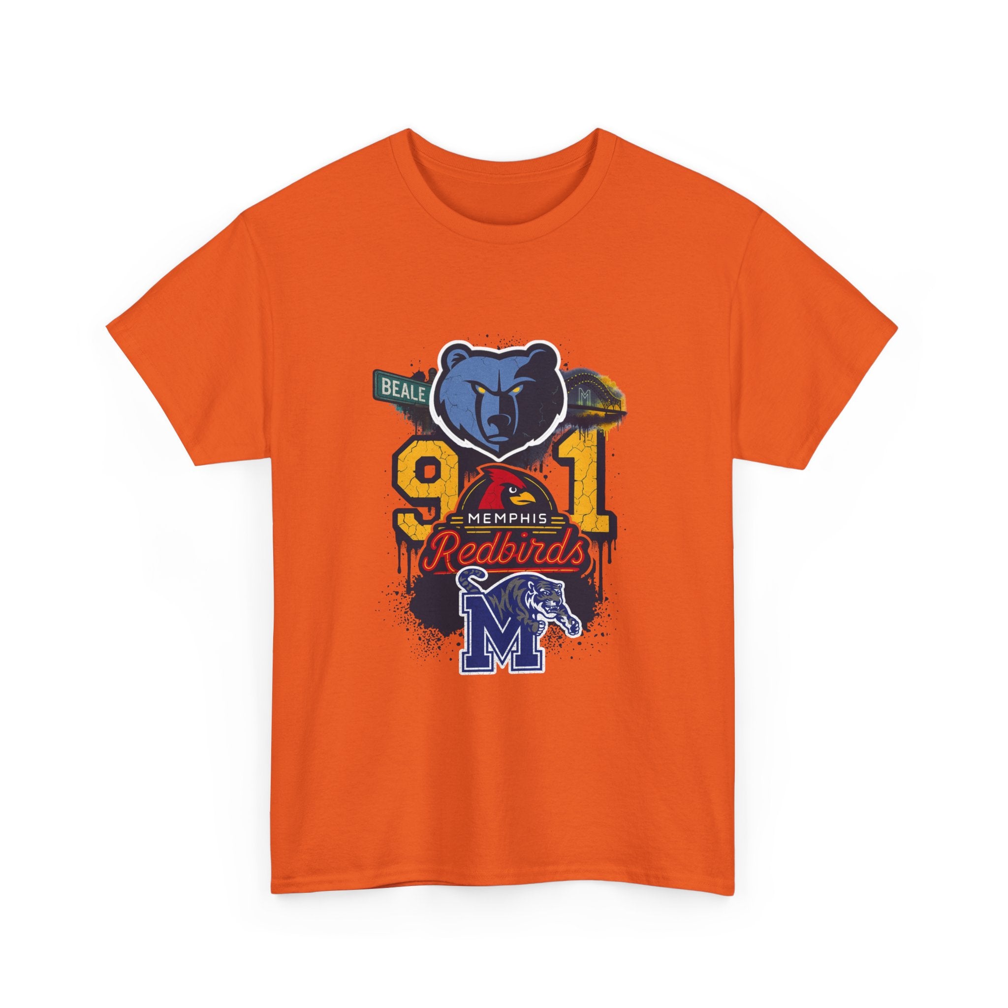 Memphis Sports Collage T-Shirt — 901 Redbirds & Grizzlies Graphic Tee