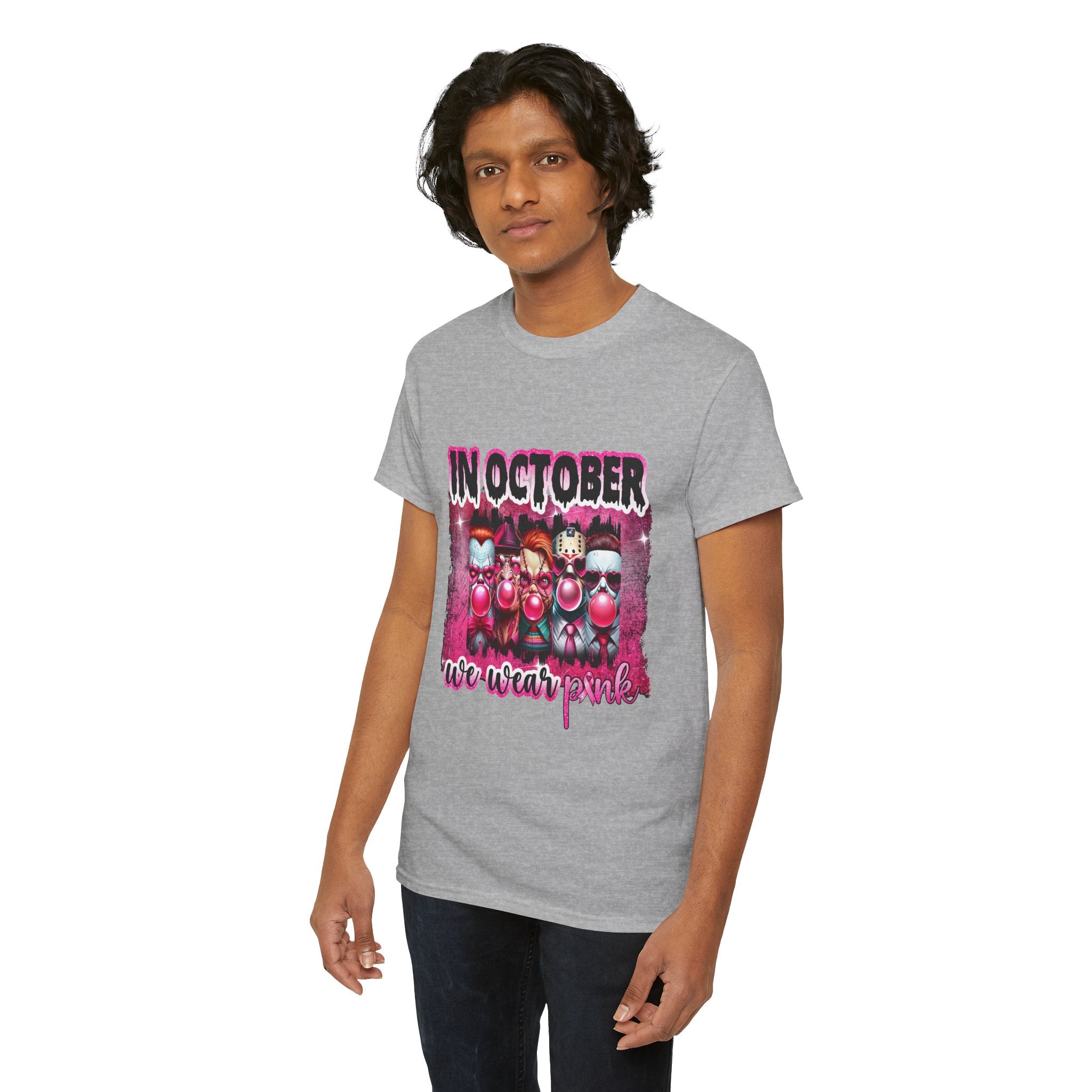T-Shirt — "In October We Wear Pink" Breast Cancer Awareness Graphic Tee
