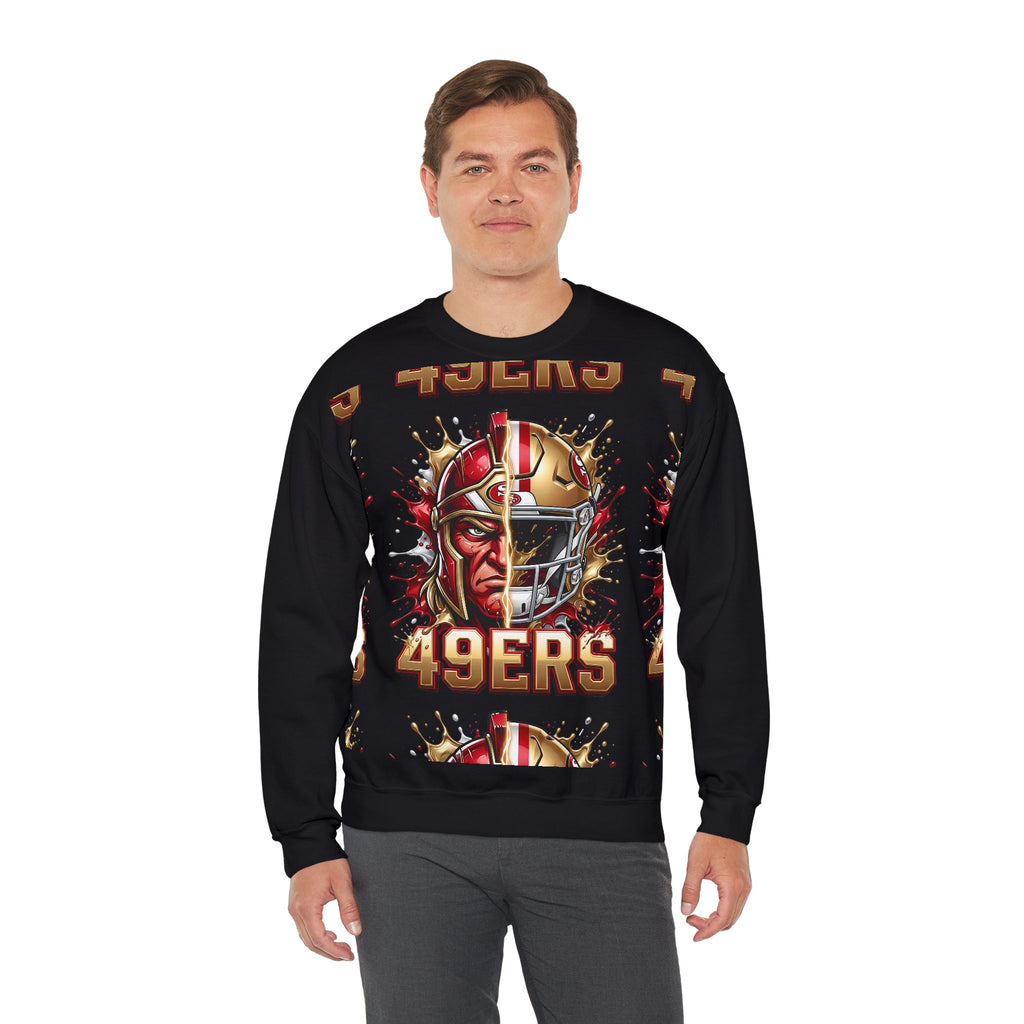 49ers Helmet & Miner Split-Face Crewneck Sweatshirt