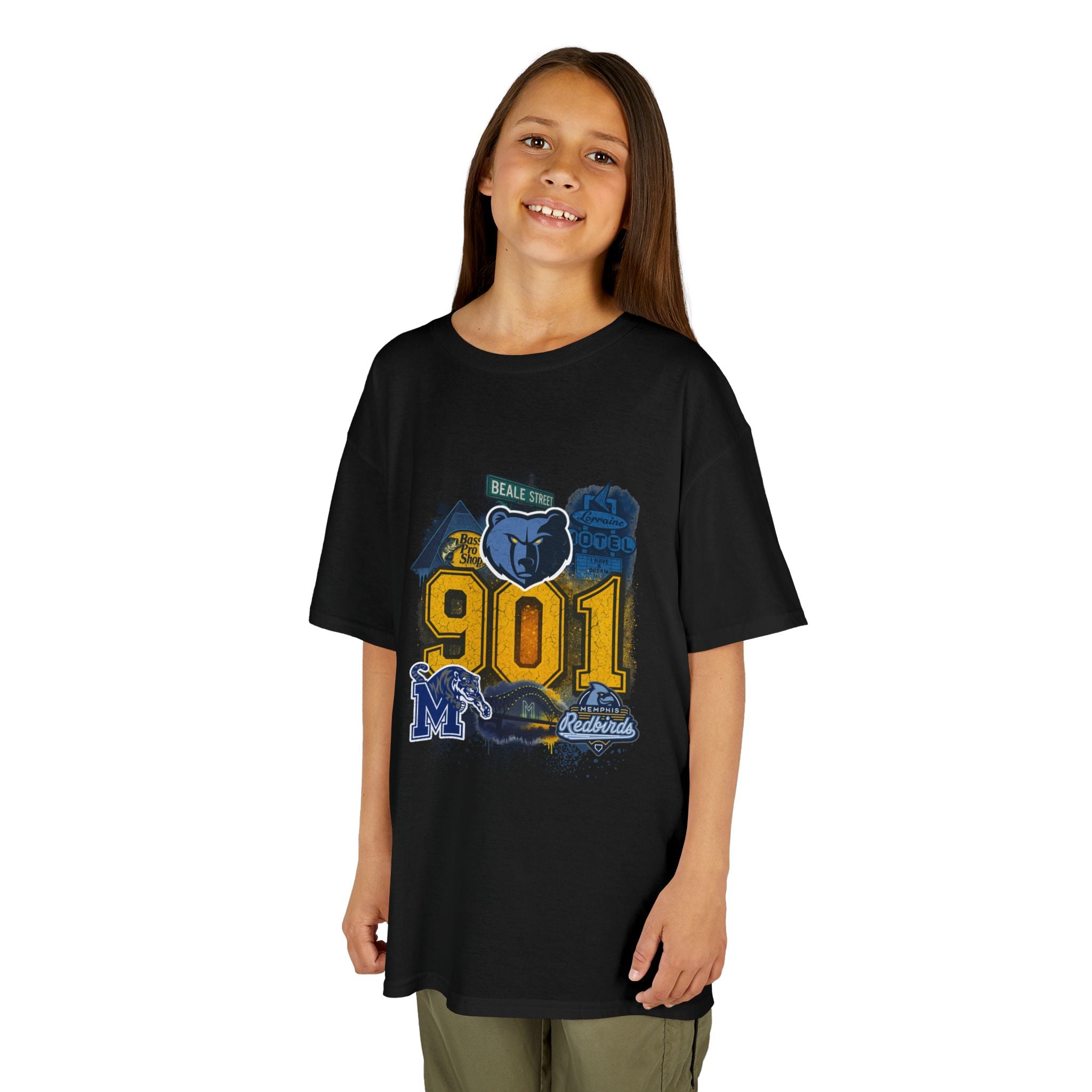 Kids Tee — '901' Memphis Pride Graphic Shirt for Children