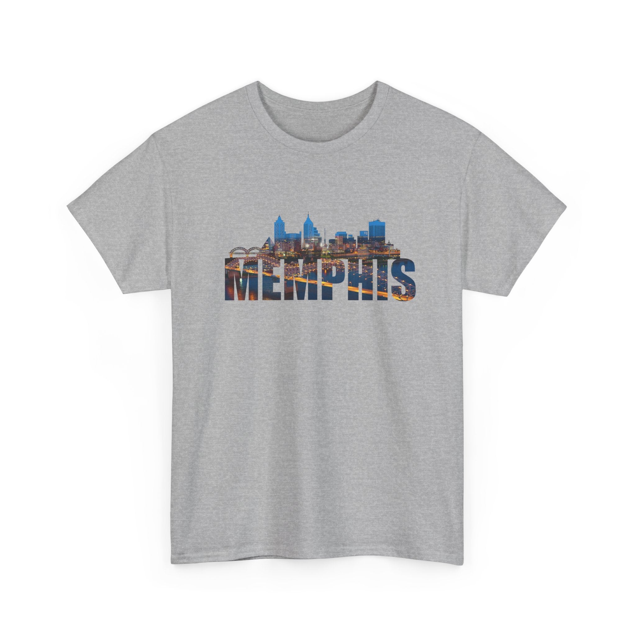 Memphis Skyline T-Shirt — Cityscape Graphic Tee with 'MEMPHIS' Text