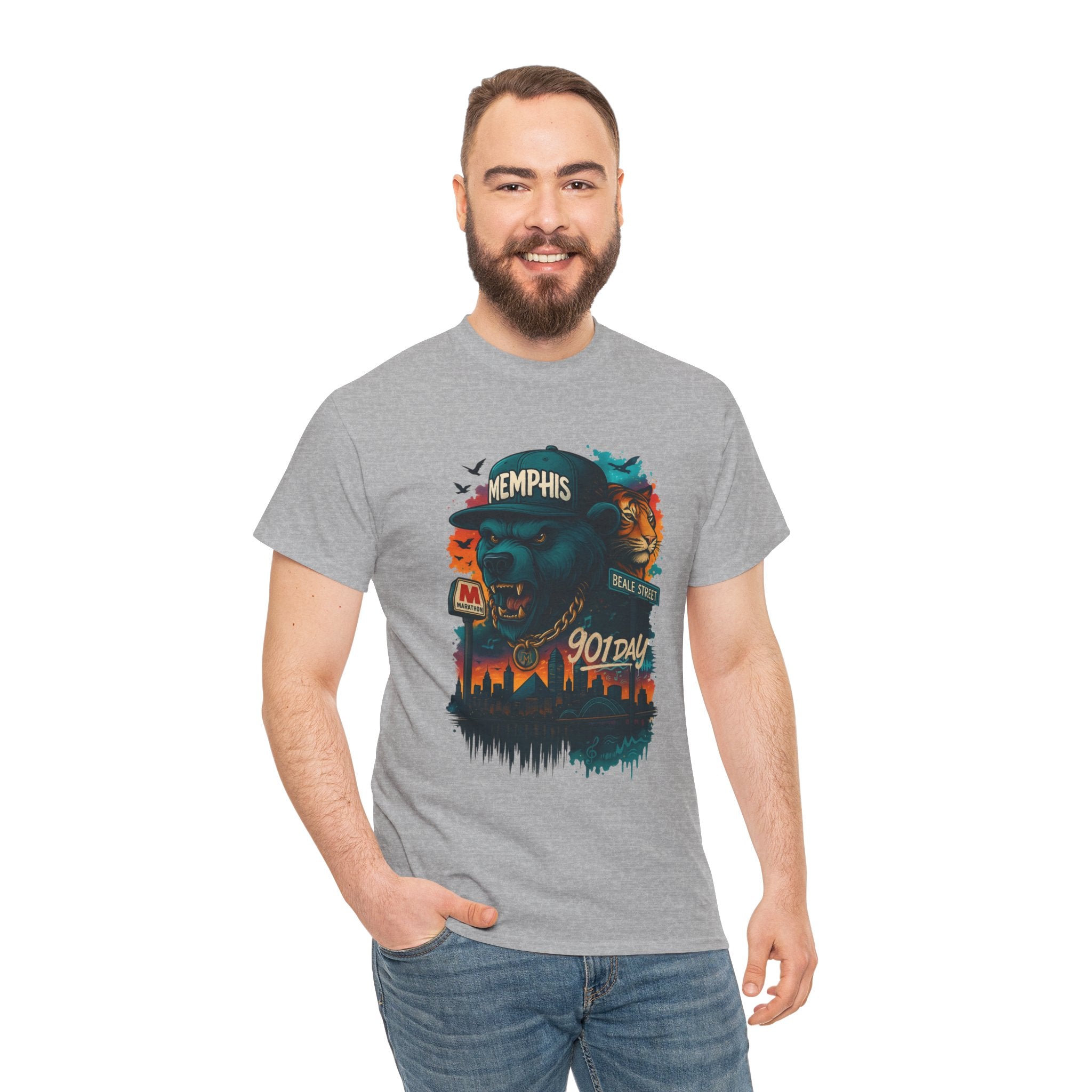 Memphis Bear Skyline T-Shirt — 901 Day City Pride Tee
