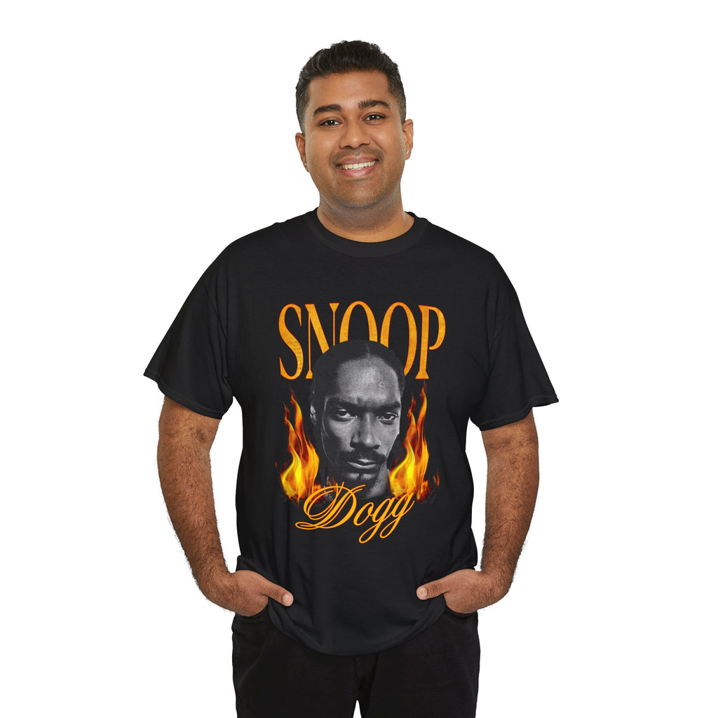 Flame Portrait Tee — Retro Rap Icon Graphic T-Shirt