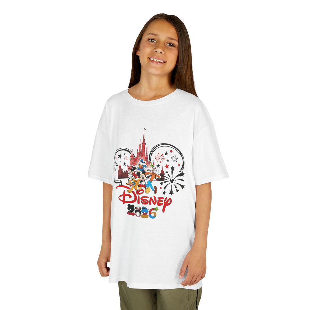 Kids Disney 2026 Park Tee — Castle & Fireworks Graphic