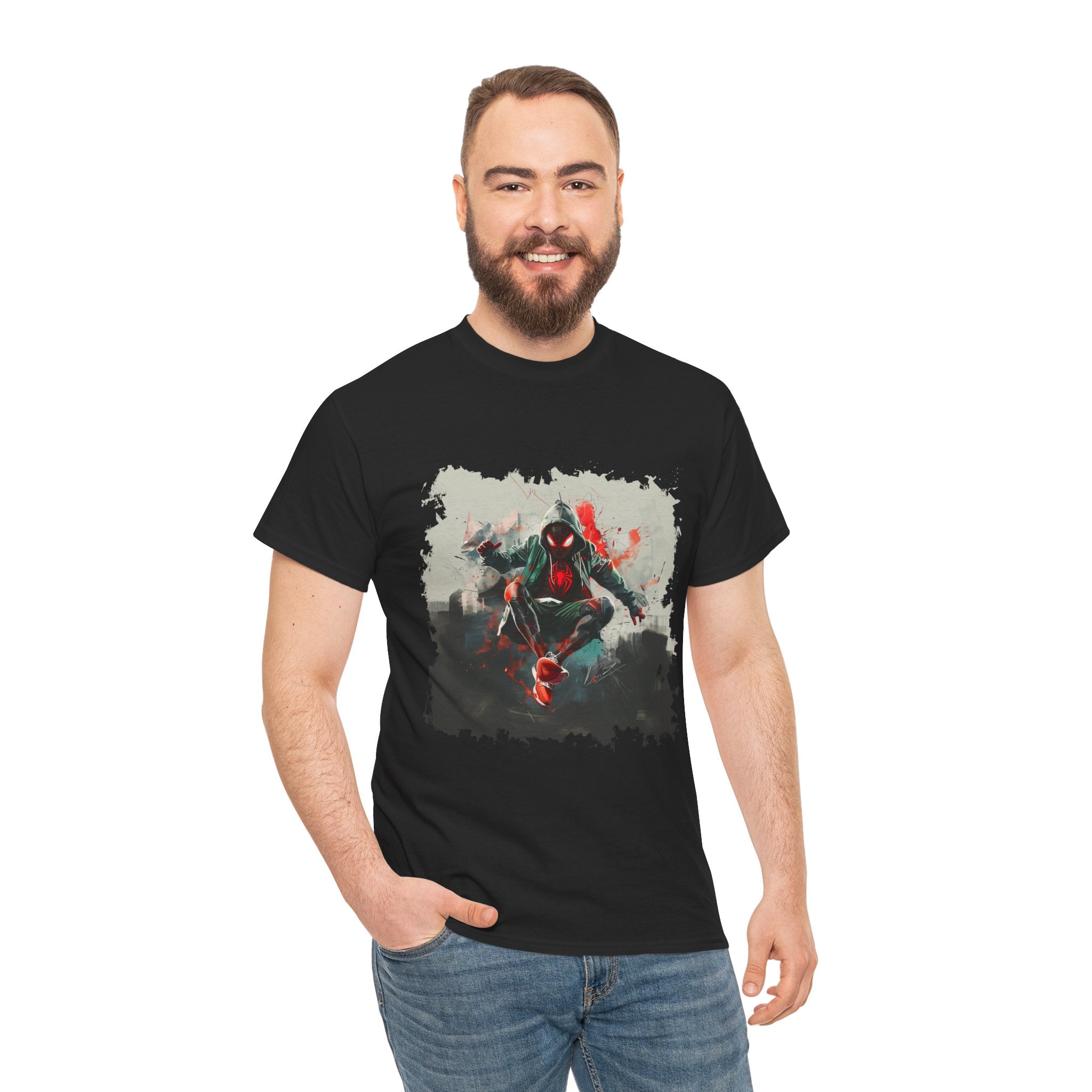 Spider Hero Graphic Tee — Miles Morales Street Art Design