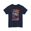 I Bleed Blue & Orange Heart T-Shirt — Football Fan Tee